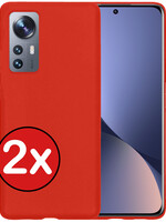 BTH BTH Xiaomi 12X Hoesje Siliconen - Rood - 2 PACK