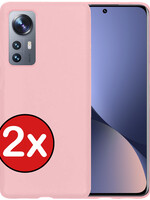 BTH BTH Xiaomi 12X Hoesje Siliconen - Lichtroze - 2 PACK