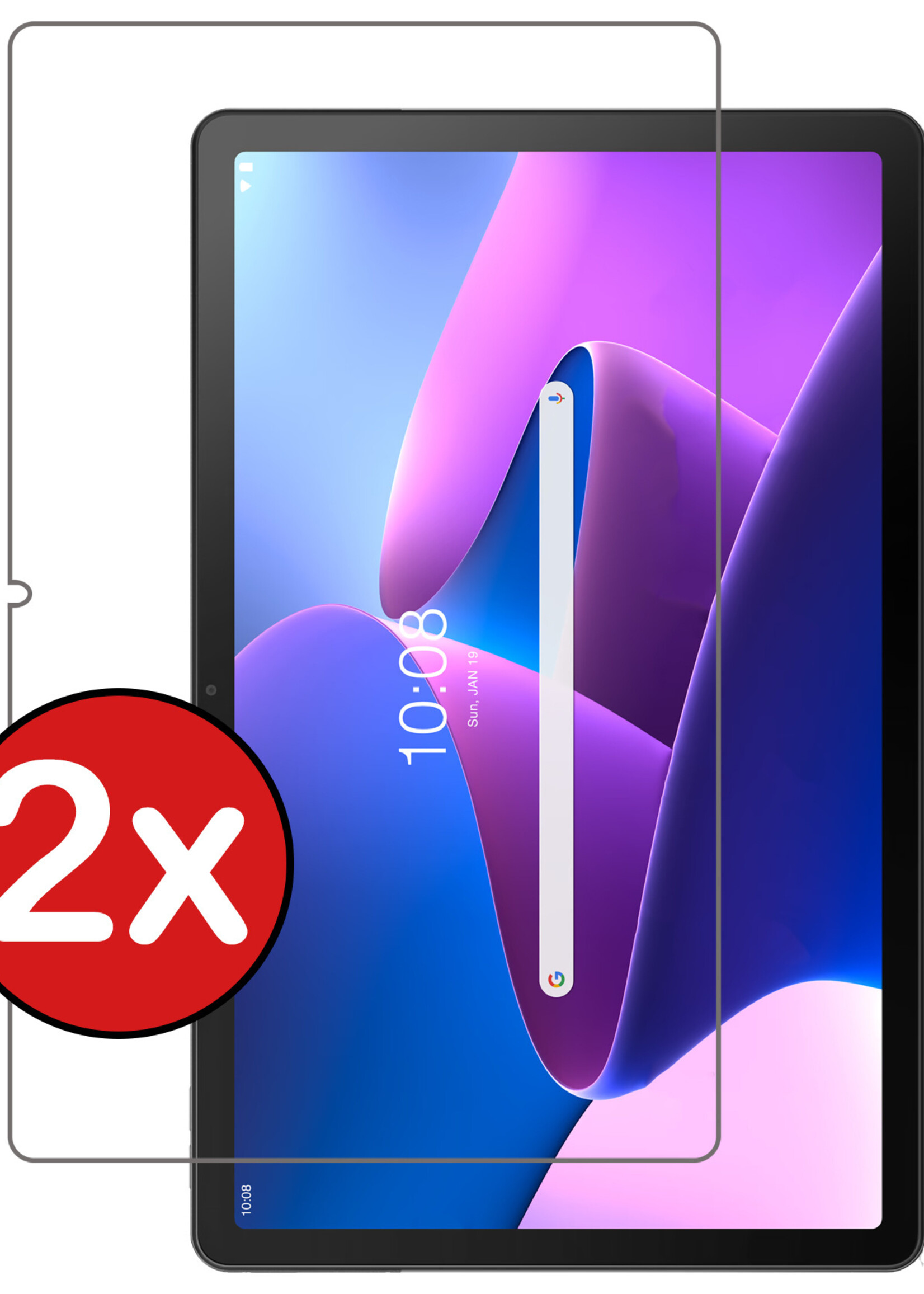 BTH Screenprotector Geschikt voor Lenovo Tab M10 Plus 3rd Gen Screenprotector Tempered Glass Screen Protector Gehard Glas - Screenprotector Geschikt voor Lenovo Tab M10 Plus (3e Gen) Screenprotector Glas - 2 PACK