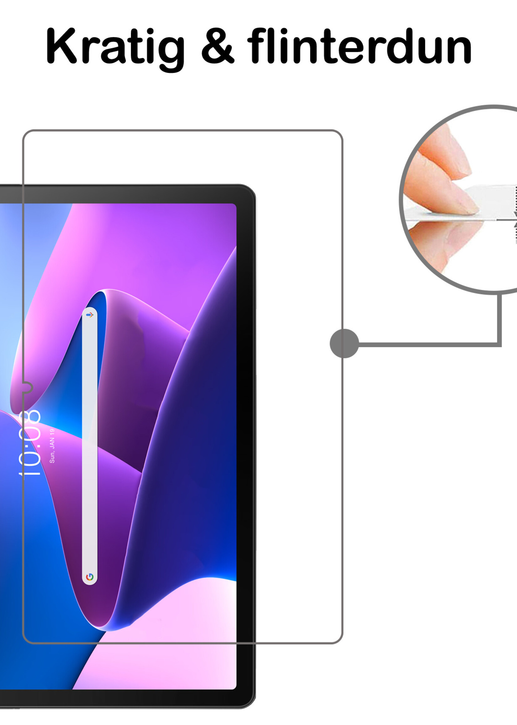 BTH Screenprotector Geschikt voor Lenovo Tab M10 Plus 3rd Gen Screenprotector Tempered Glass Screen Protector Gehard Glas - Screenprotector Geschikt voor Lenovo Tab M10 Plus (3e Gen) Screenprotector Glas - 2 PACK