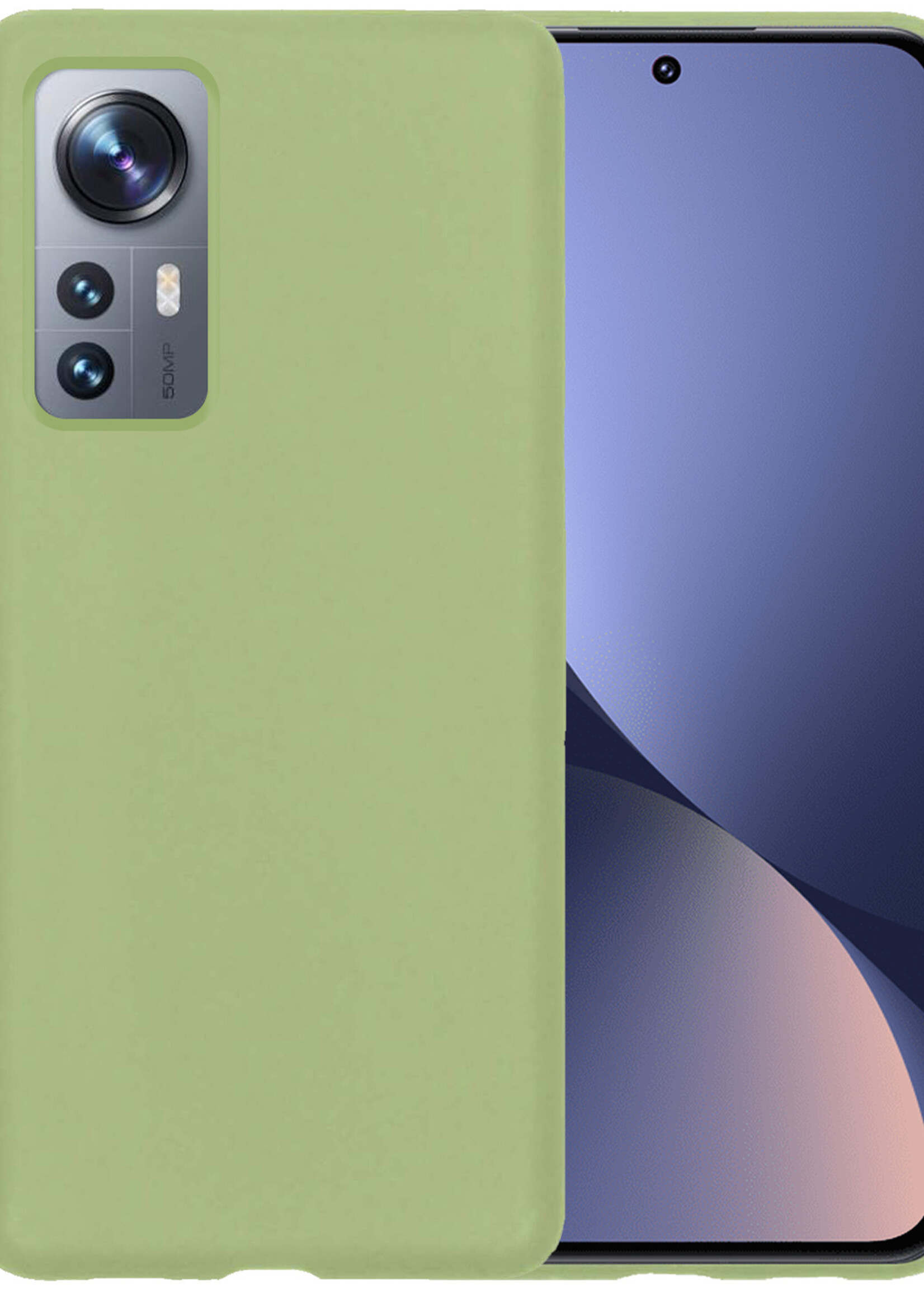 BTH Xiaomi 12 Pro Hoesje Siliconen Case Cover - Xiaomi 12 Pro Hoesje Cover Hoes Siliconen - Groen