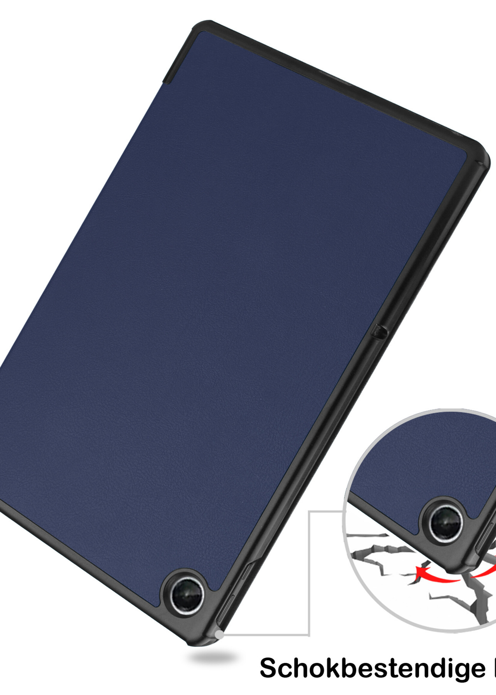 BTH Lenovo Tab M10 Plus Hoes (3e gen) Book Case Hoesje Luxe Cover - Lenovo Tab M10 Plus Hoesje - Donker Blauw