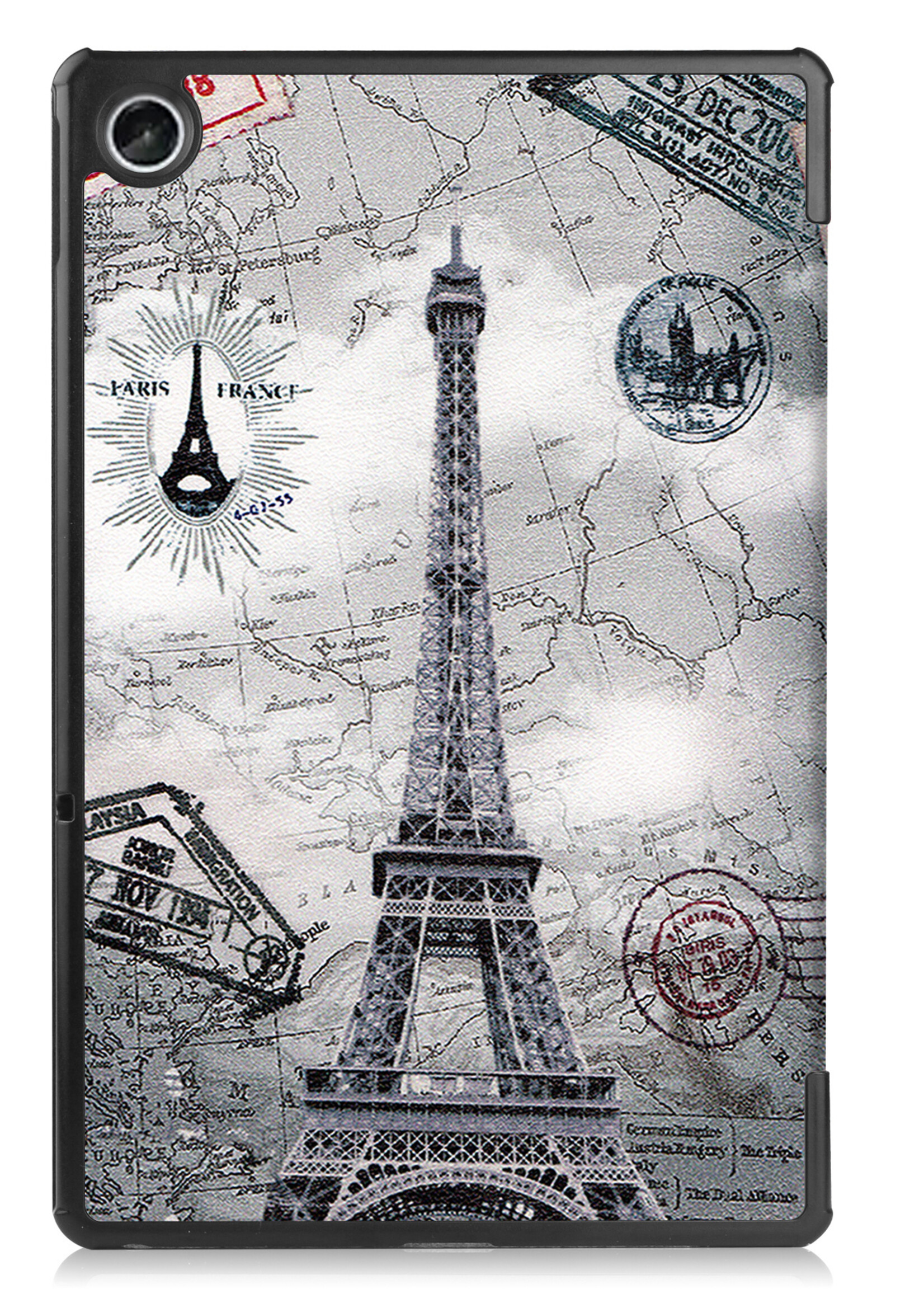 BTH Lenovo Tab M10 Plus Hoes (3e gen) Book Case Hoesje Luxe Cover - Lenovo Tab M10 Plus Hoesje - Eiffeltoren