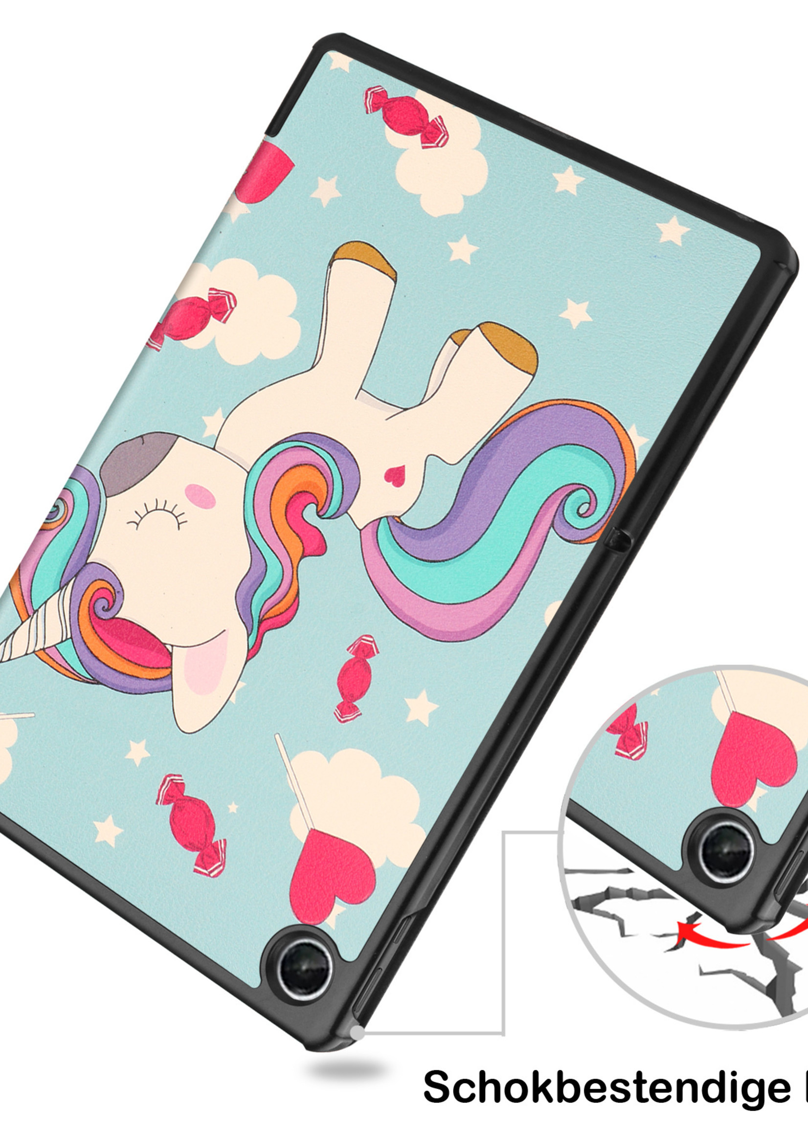 BTH Lenovo Tab M10 Plus Hoes (3e gen) Book Case Hoesje Luxe Cover - Lenovo Tab M10 Plus Hoesje - Unicorn