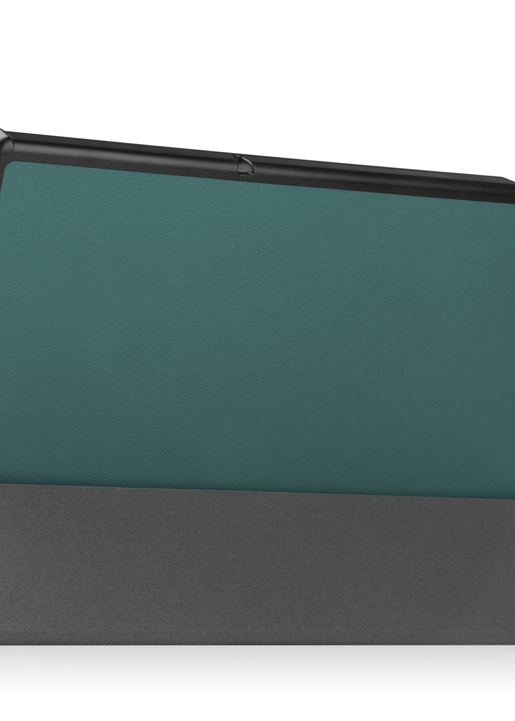 BTH Hoes Geschikt voor Lenovo Tab M10 Plus 3rd Gen Hoes Book Case Hoesje Trifold Cover Met Screenprotector - Hoesje Geschikt voor Lenovo Tab M10 Plus (3e Gen) Hoesje Bookcase - Donkergroen