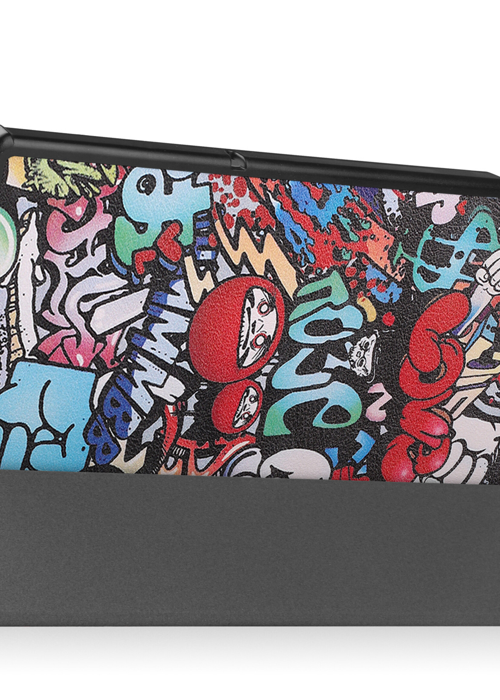 BTH Hoes Geschikt voor Lenovo Tab M10 Plus 3rd Gen Hoes Book Case Hoesje Trifold Cover Met Screenprotector - Hoesje Geschikt voor Lenovo Tab M10 Plus (3e Gen) Hoesje Bookcase - Graffity