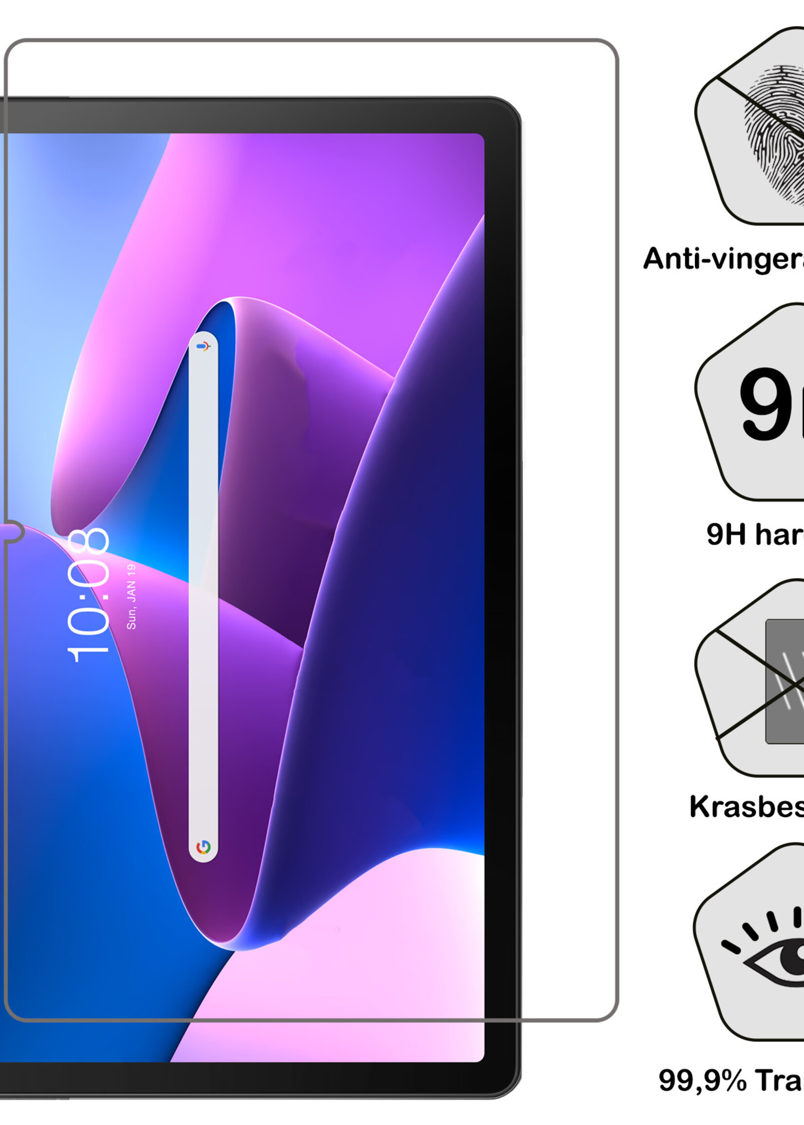 BTH Hoes Geschikt voor Lenovo Tab M10 Plus 3rd Gen Hoes Book Case Hoesje Trifold Cover Met Screenprotector - Hoesje Geschikt voor Lenovo Tab M10 Plus (3e Gen) Hoesje Bookcase - Rosé goud