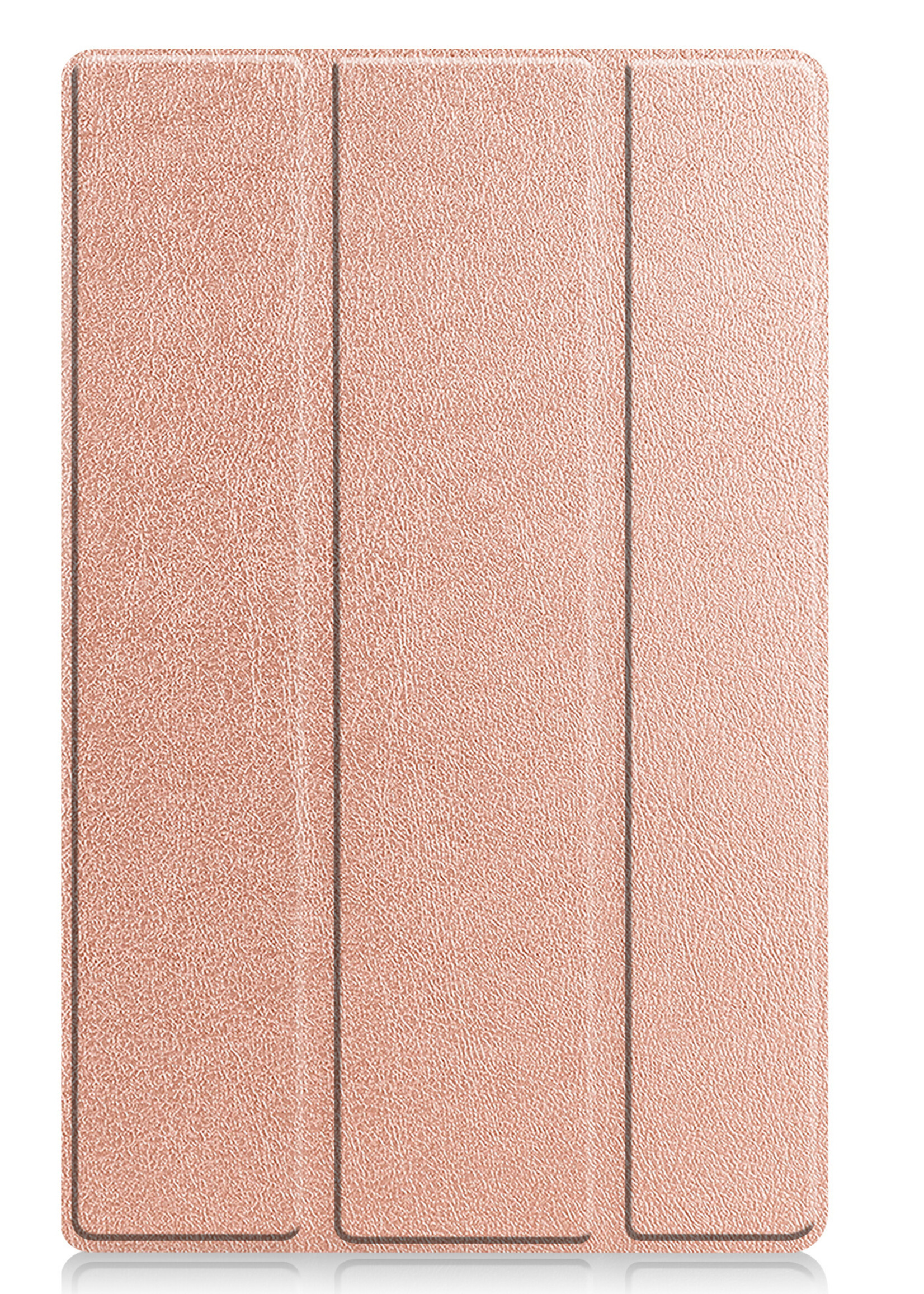 BTH Hoes Geschikt voor Lenovo Tab M10 Plus 3rd Gen Hoes Book Case Hoesje Trifold Cover Met Screenprotector - Hoesje Geschikt voor Lenovo Tab M10 Plus (3e Gen) Hoesje Bookcase - Rosé goud