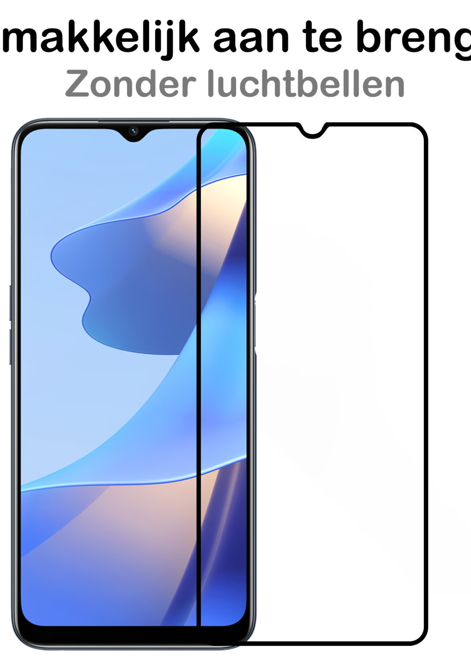 BTH Screenprotector Geschikt voor OPPO A16s Screenprotector Glas Gehard Tempered Glass Full Cover - Screenprotector Geschikt voor OPPO A16s Screen Protector Screen Cover - 2 PACK