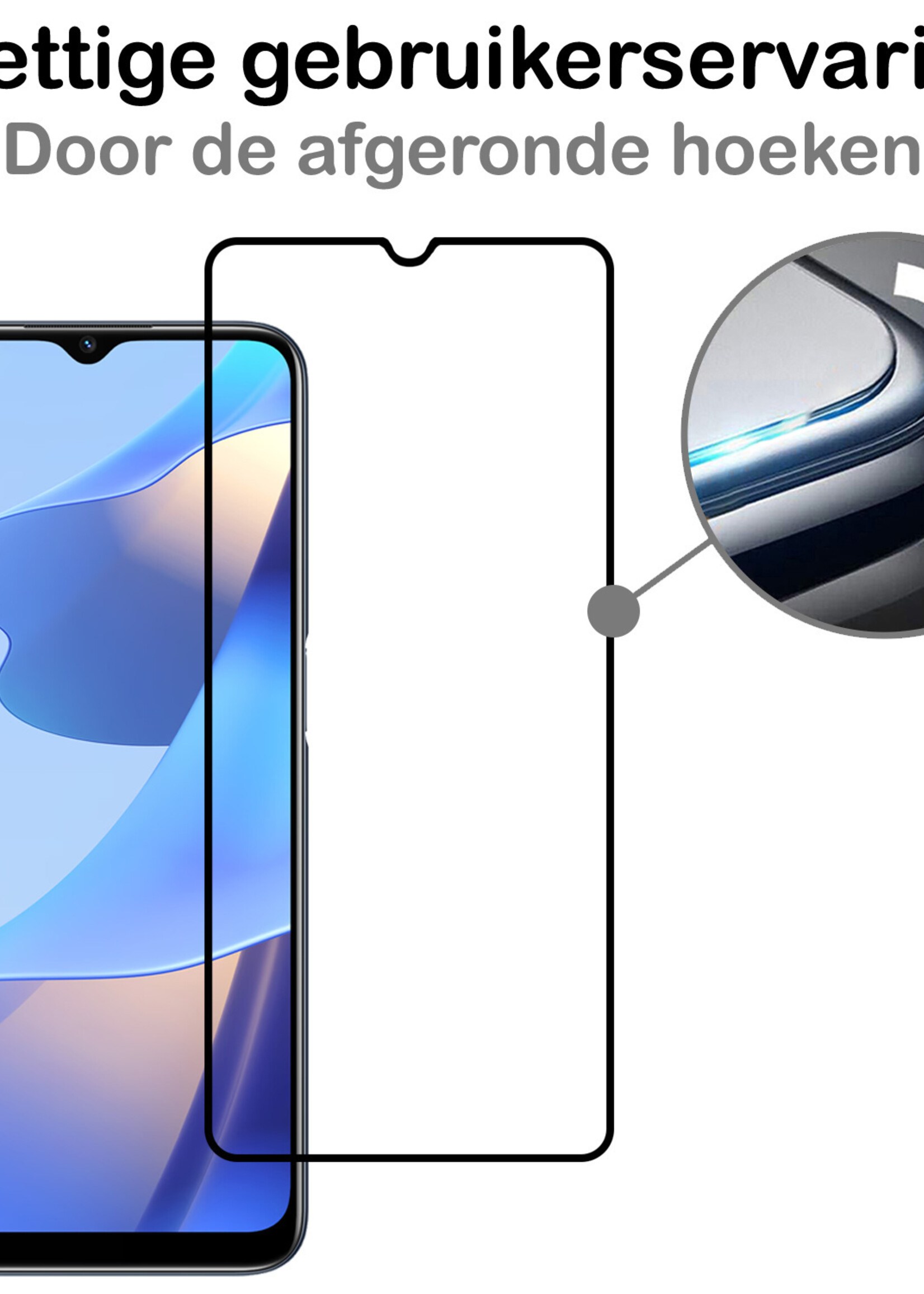 BTH Screenprotector Geschikt voor OPPO A16s Screenprotector Glas Gehard Tempered Glass Full Cover - Screenprotector Geschikt voor OPPO A16s Screen Protector Screen Cover - 2 PACK