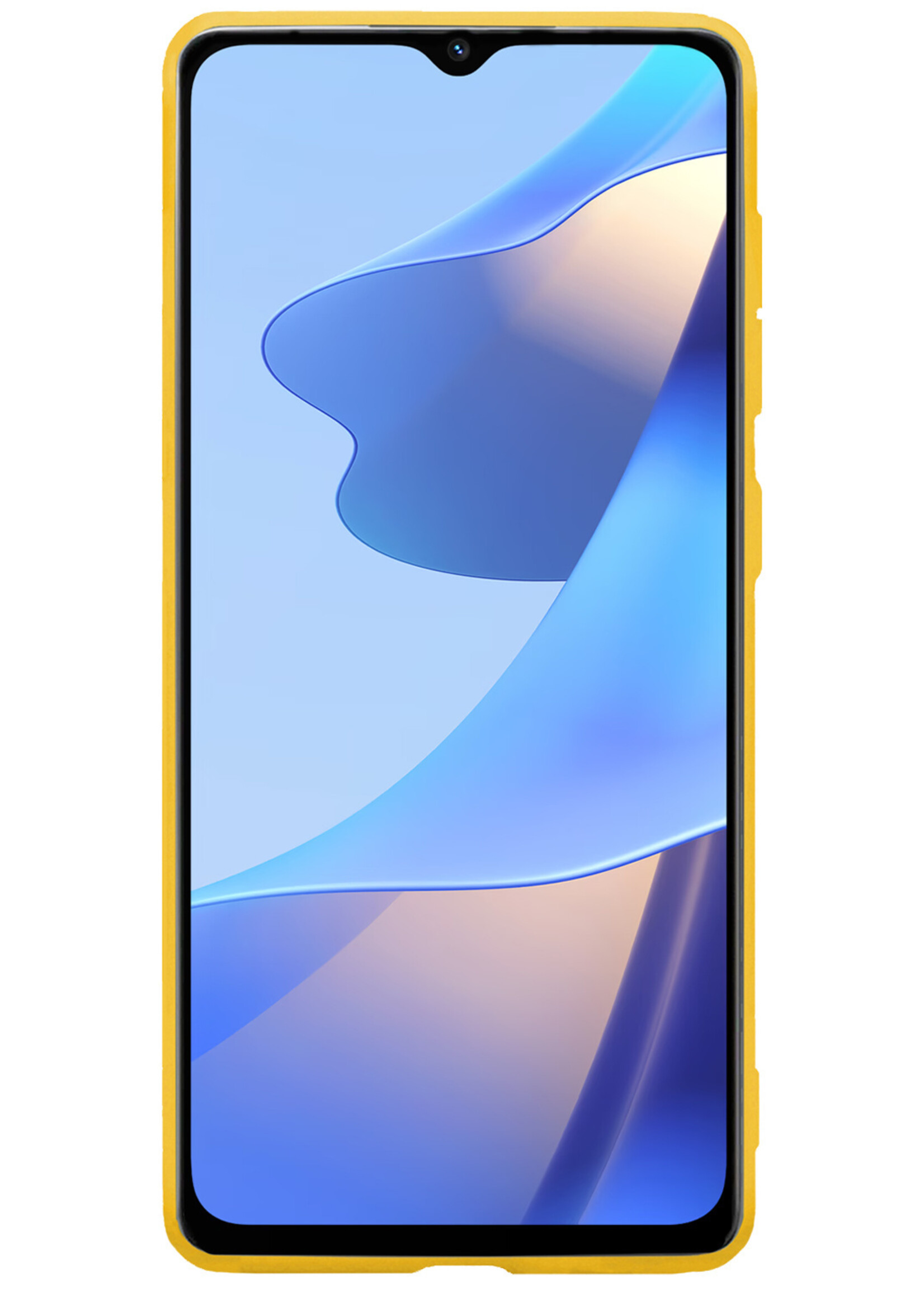 BTH OPPO A16s Hoesje Siliconen Case Cover - OPPO A16s Hoesje Cover Hoes Siliconen - Geel