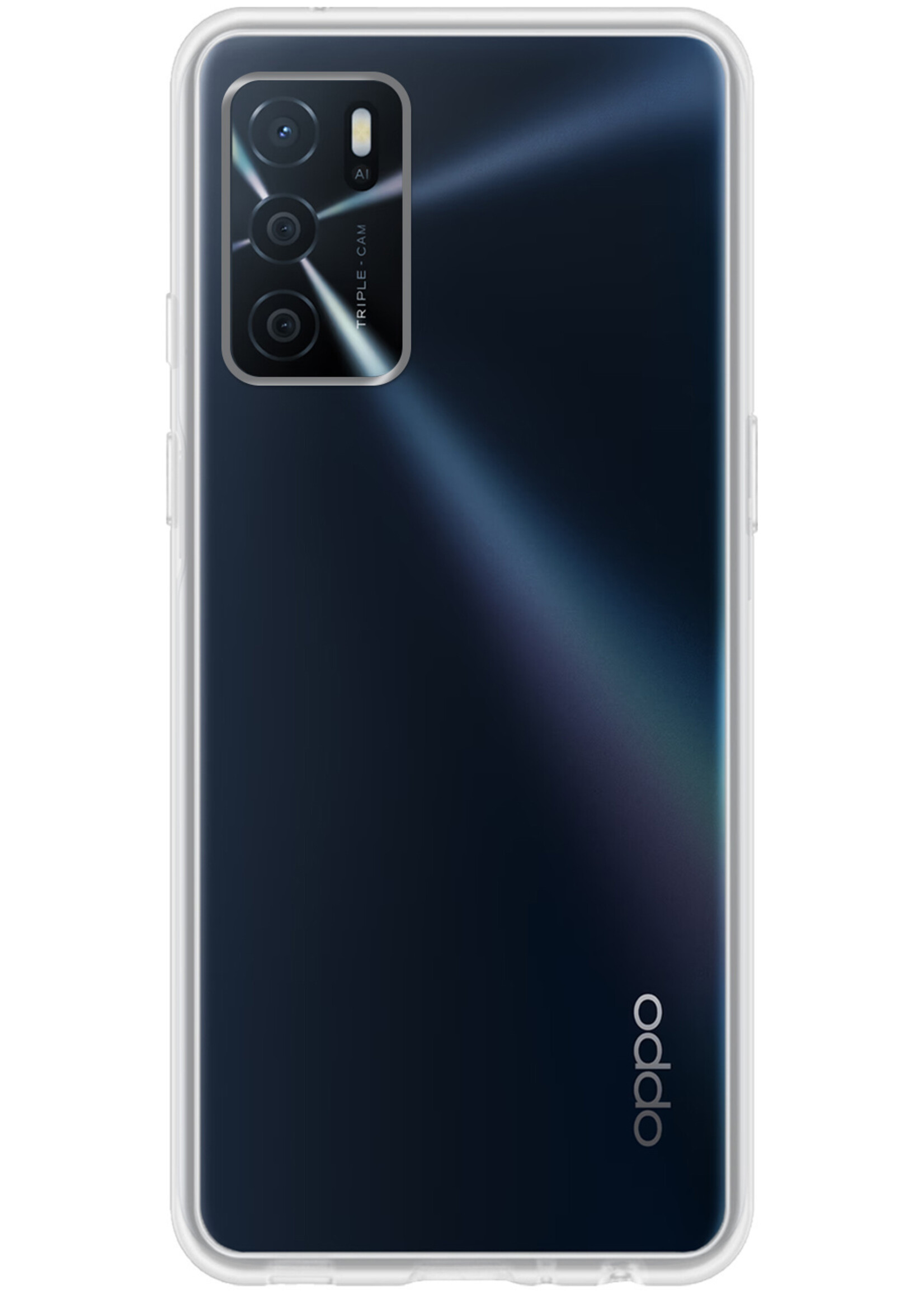 BTH Hoesje Geschikt voor OPPO A16s Hoesje Siliconen Case Hoes Met 2x Screenprotector - Hoes Geschikt voor OPPO A16s Hoes Cover Case - Transparant