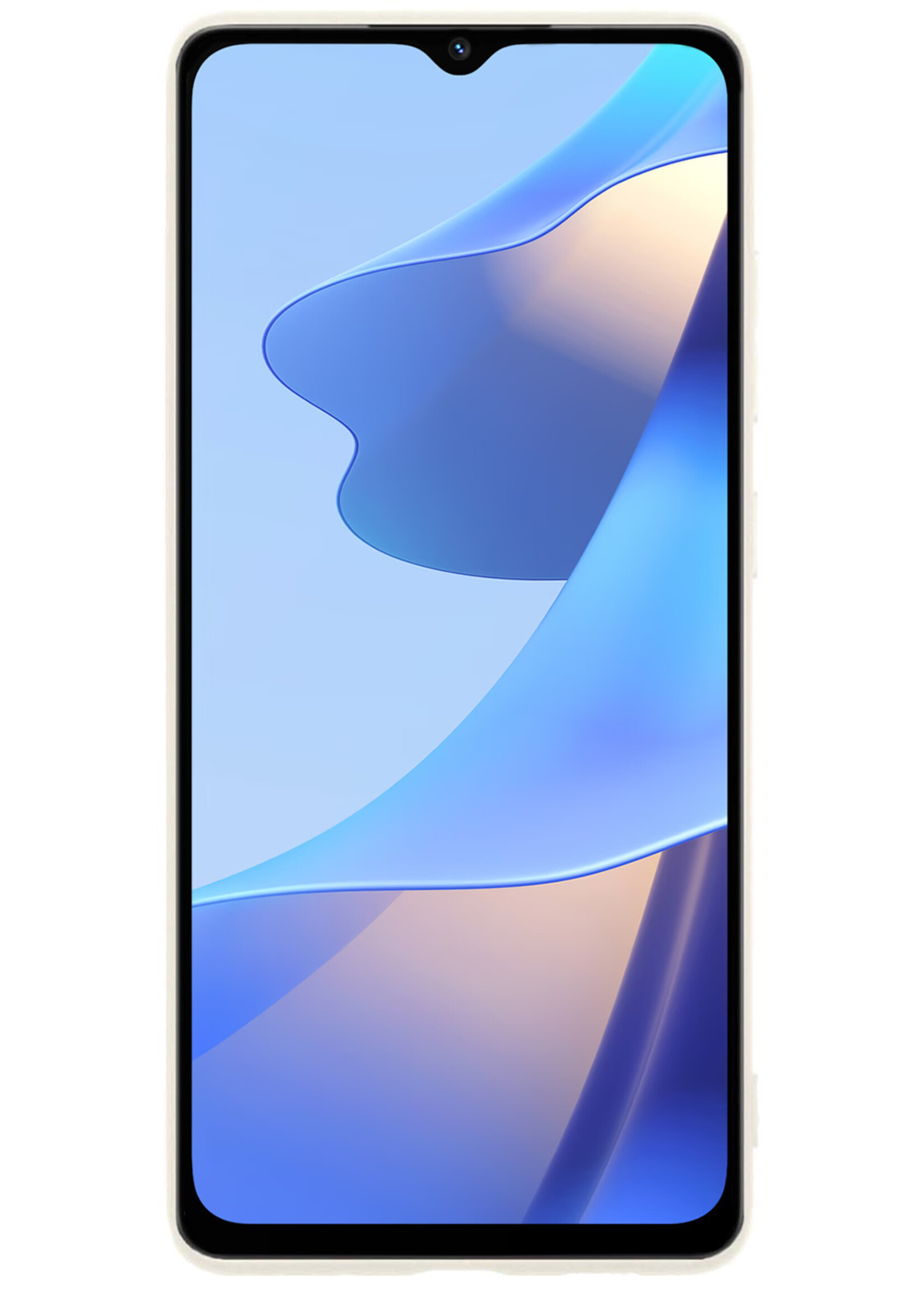 BTH Hoesje Geschikt voor OPPO A16s Hoesje Siliconen Case Hoes Met 2x Screenprotector - Hoes Geschikt voor OPPO A16s Hoes Cover Case - Wit