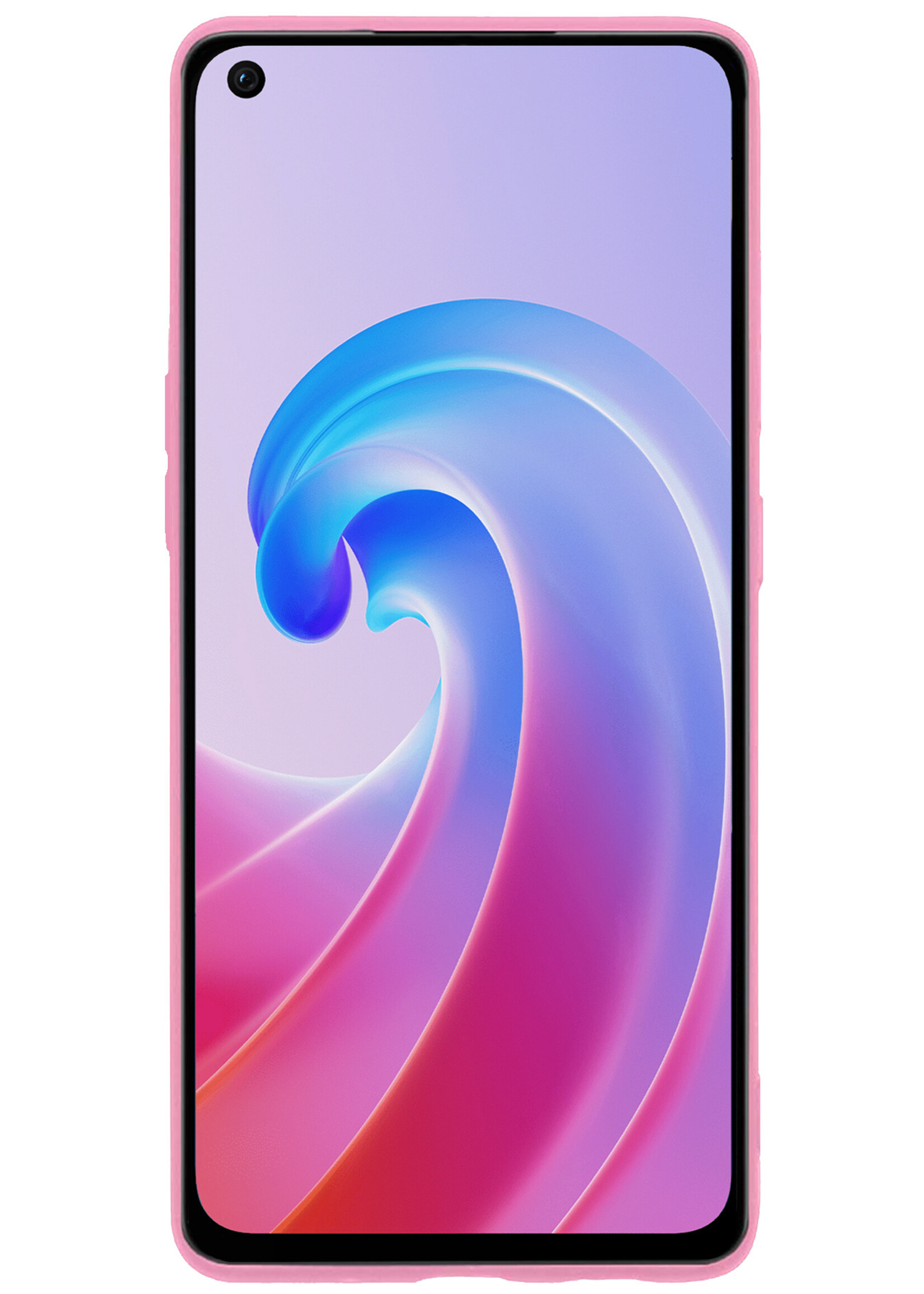 BTH OPPO A76 Hoesje Siliconen Case Cover - OPPO A76 Hoesje Cover Hoes Siliconen - Licht Roze