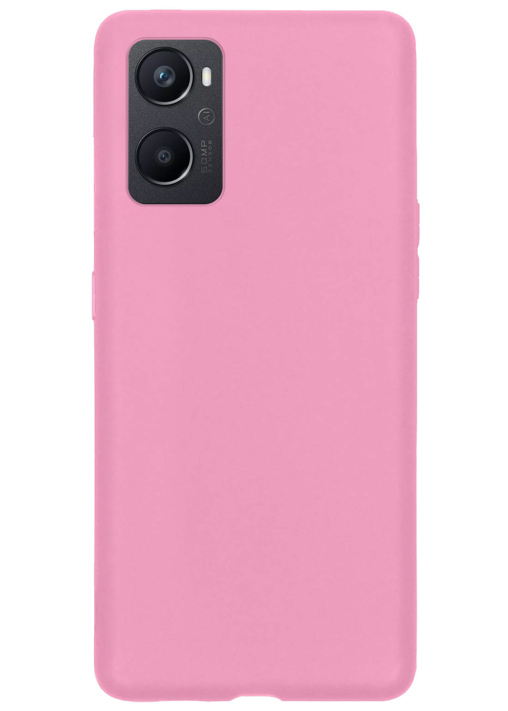 BTH OPPO A76 Hoesje Siliconen Case Cover - OPPO A76 Hoesje Cover Hoes Siliconen - Licht Roze