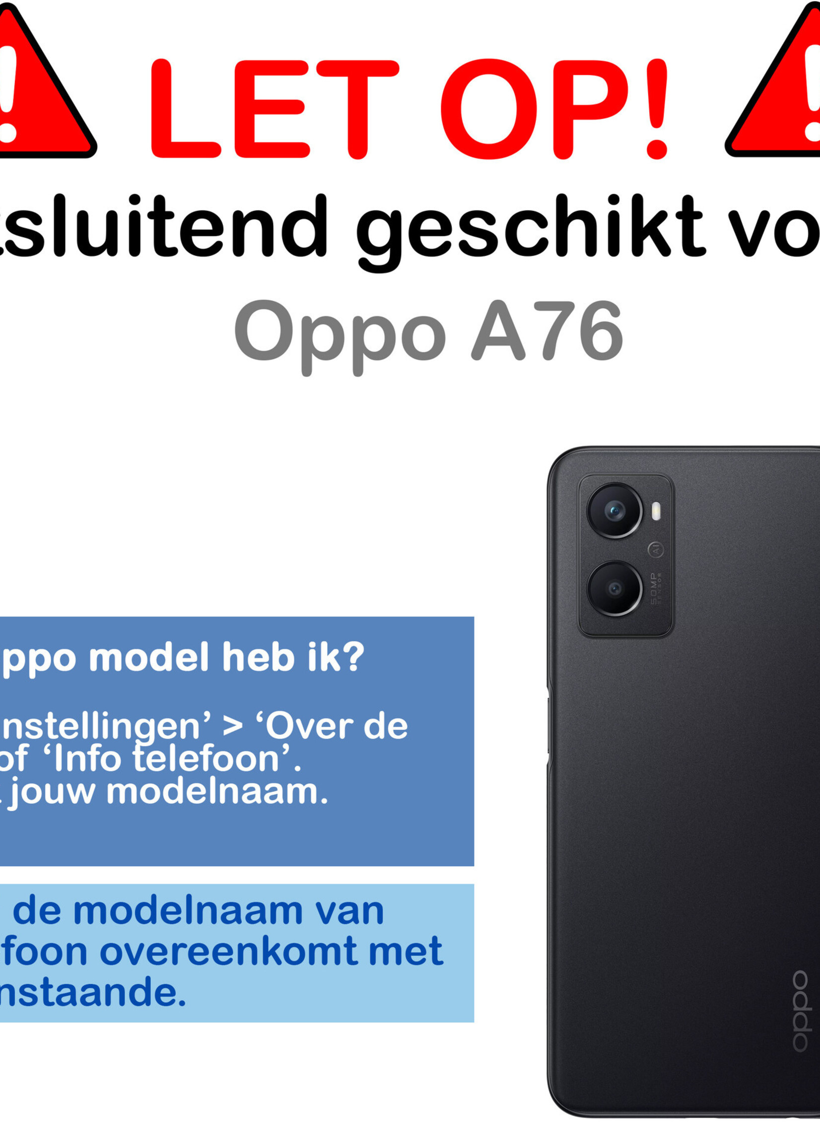 BTH Hoesje Geschikt voor OPPO A76 Hoesje Siliconen Case Hoes Met Screenprotector - Hoes Geschikt voor OPPO A76 Hoes Cover Case - Zwart