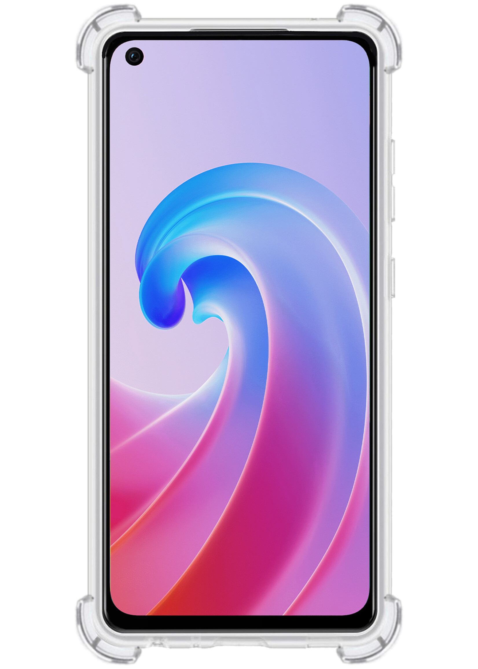BTH Hoesje Geschikt voor OPPO A96 Hoesje Siliconen Shock Proof Case Hoes - Hoes Geschikt voor OPPO A96 Hoes Cover Case Shockproof - Transparant - 2 PACK
