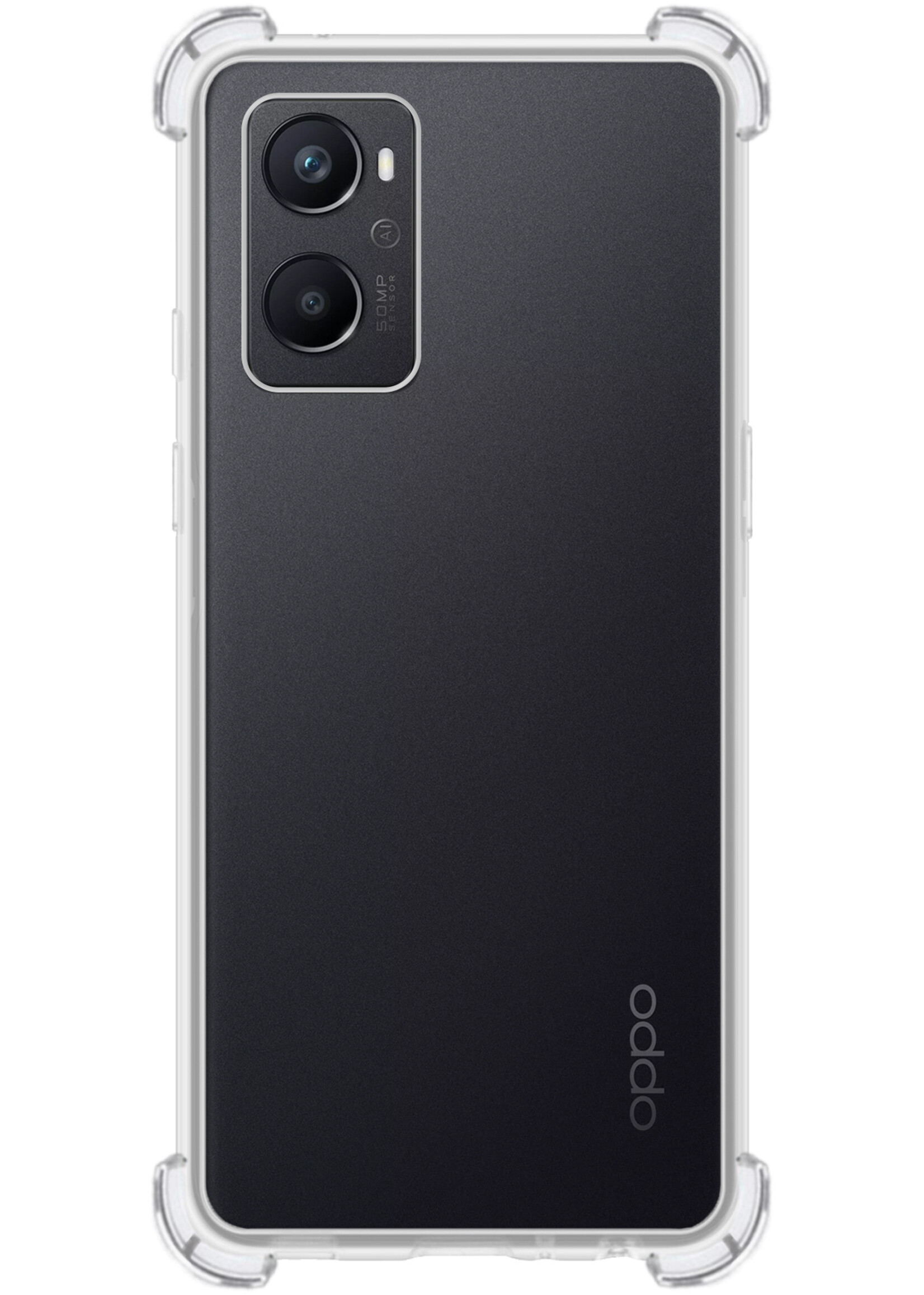 BTH Hoesje Geschikt voor OPPO A96 Hoesje Siliconen Shock Proof Case Hoes - Hoes Geschikt voor OPPO A96 Hoes Cover Case Shockproof - Transparant - 2 PACK