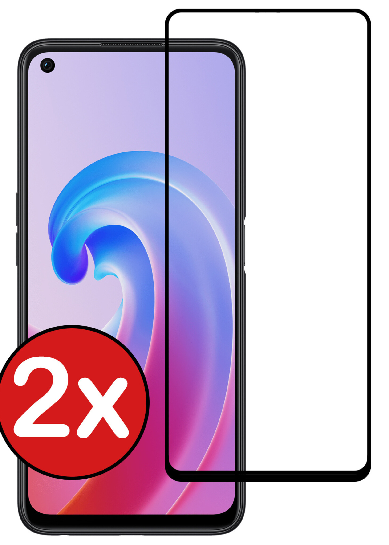 BTH Screenprotector Geschikt voor OPPO A96 Screenprotector Glas Gehard Tempered Glass Full Cover - Screenprotector Geschikt voor OPPO A96 Screen Protector Screen Cover - 2 PACK