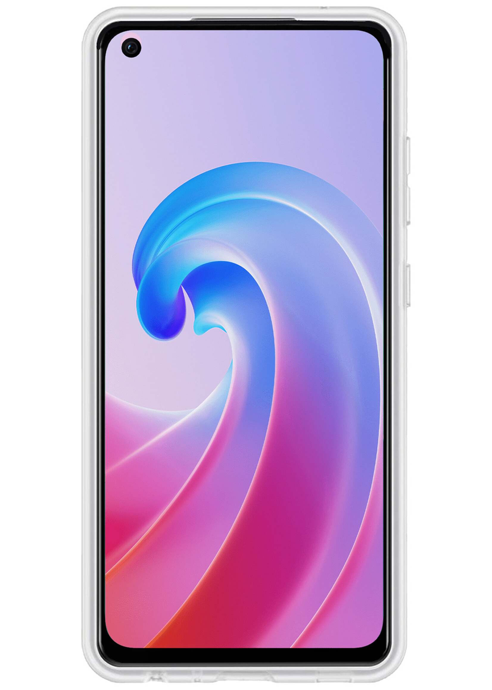BTH Hoesje Geschikt voor OPPO A96 Hoesje Siliconen Case Hoes Met Screenprotector - Hoes Geschikt voor OPPO A96 Hoes Cover Case - Transparant