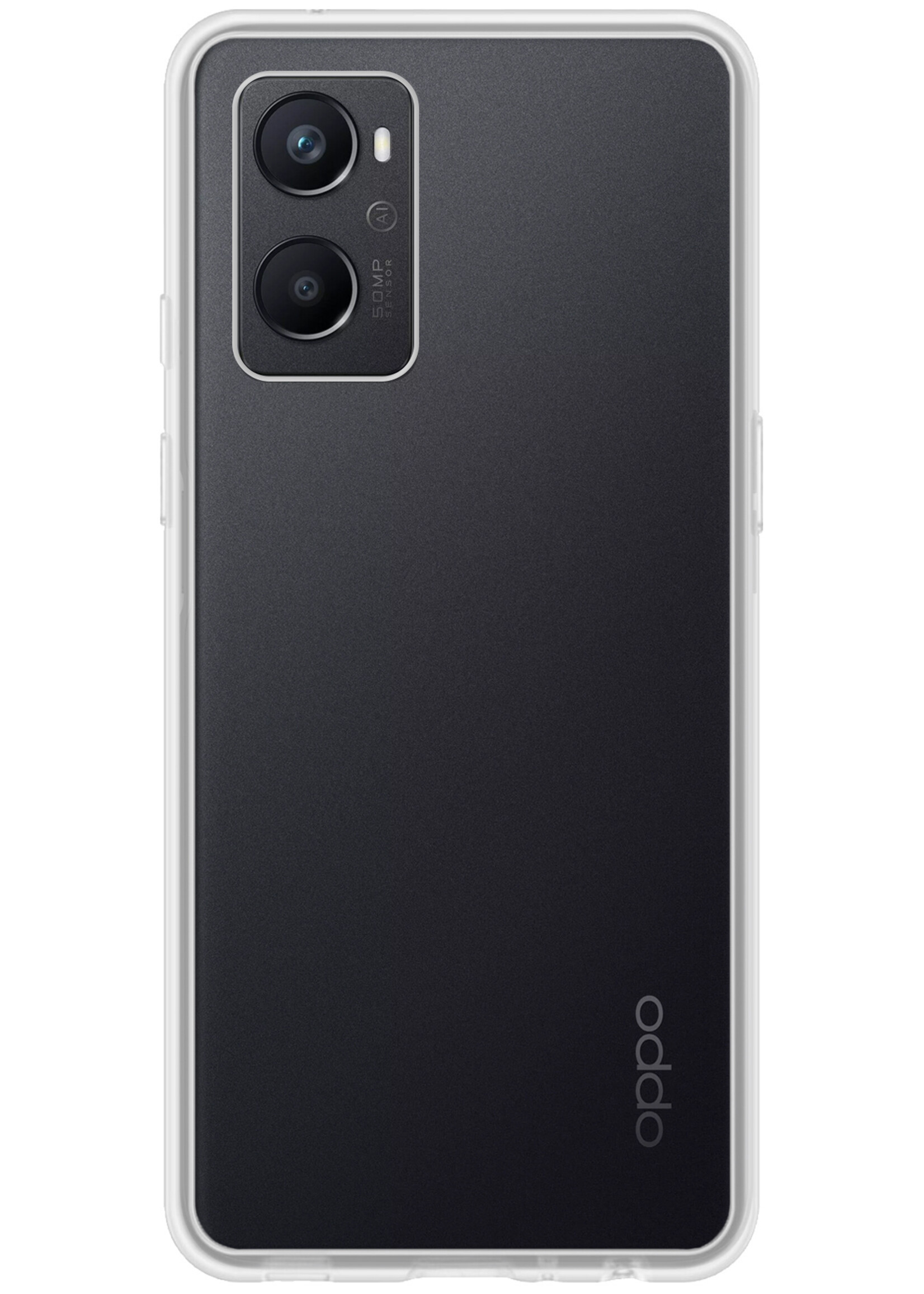 BTH Hoesje Geschikt voor OPPO A96 Hoesje Siliconen Case Hoes Met Screenprotector - Hoes Geschikt voor OPPO A96 Hoes Cover Case - Transparant