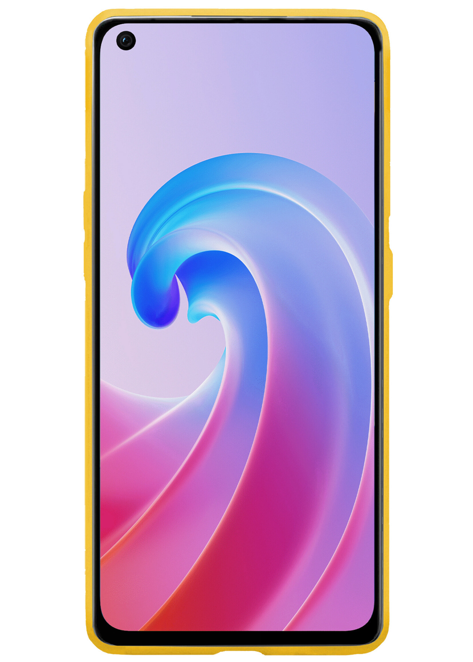 BTH Hoesje Geschikt voor OPPO A96 Hoesje Siliconen Case Hoes Met 2x Screenprotector - Hoes Geschikt voor OPPO A96 Hoes Cover Case - Geel
