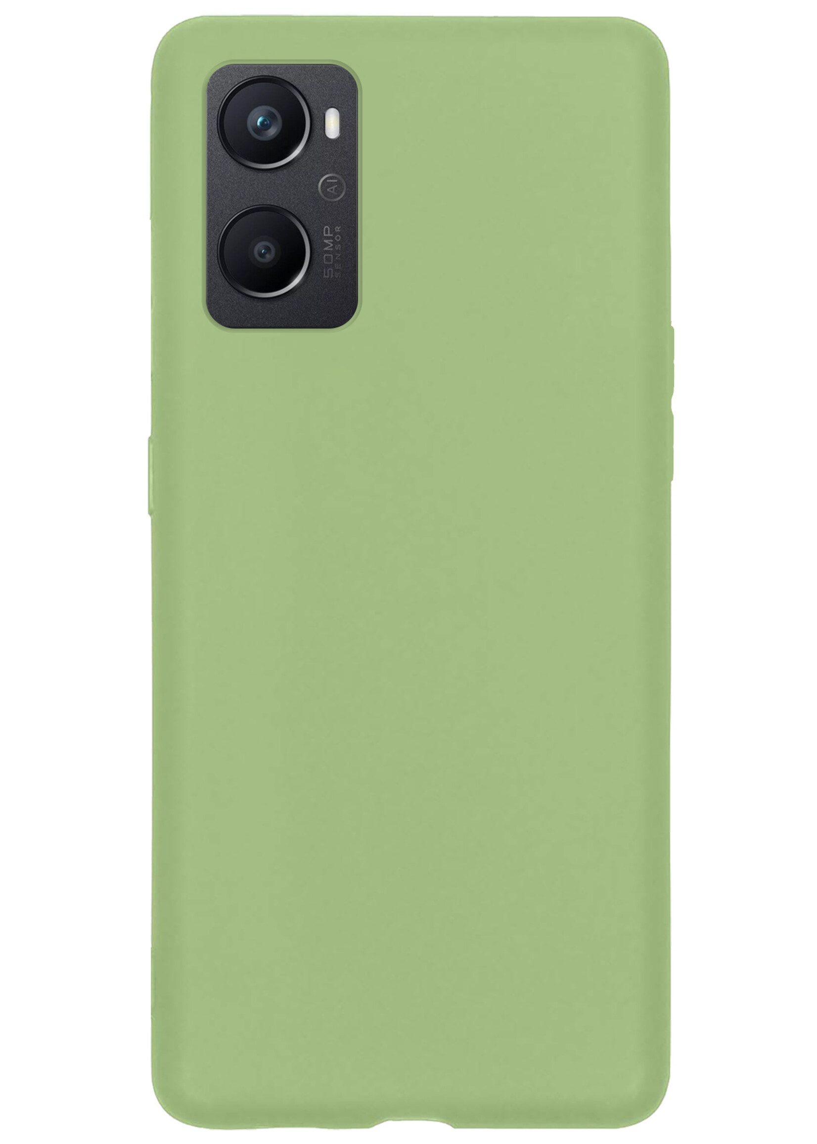 BTH Hoesje Geschikt voor OPPO A96 Hoesje Siliconen Case Hoes Met 2x Screenprotector - Hoes Geschikt voor OPPO A96 Hoes Cover Case - Groen