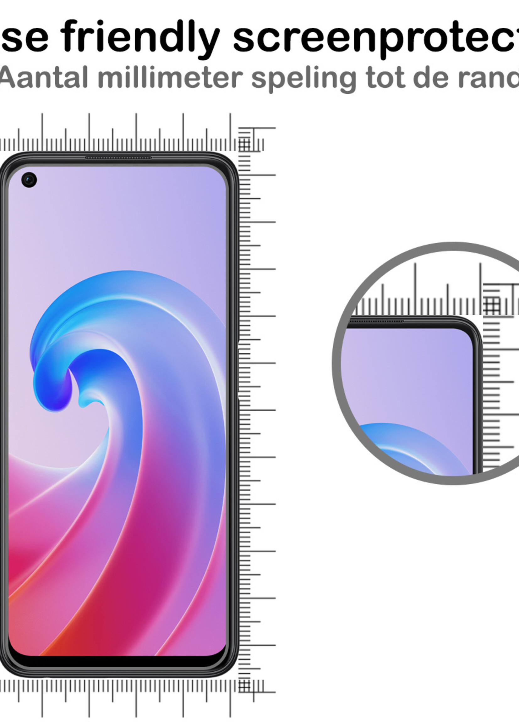 BTH Hoesje Geschikt voor OPPO A96 Hoesje Siliconen Case Hoes Met 2x Screenprotector - Hoes Geschikt voor OPPO A96 Hoes Cover Case - Lila