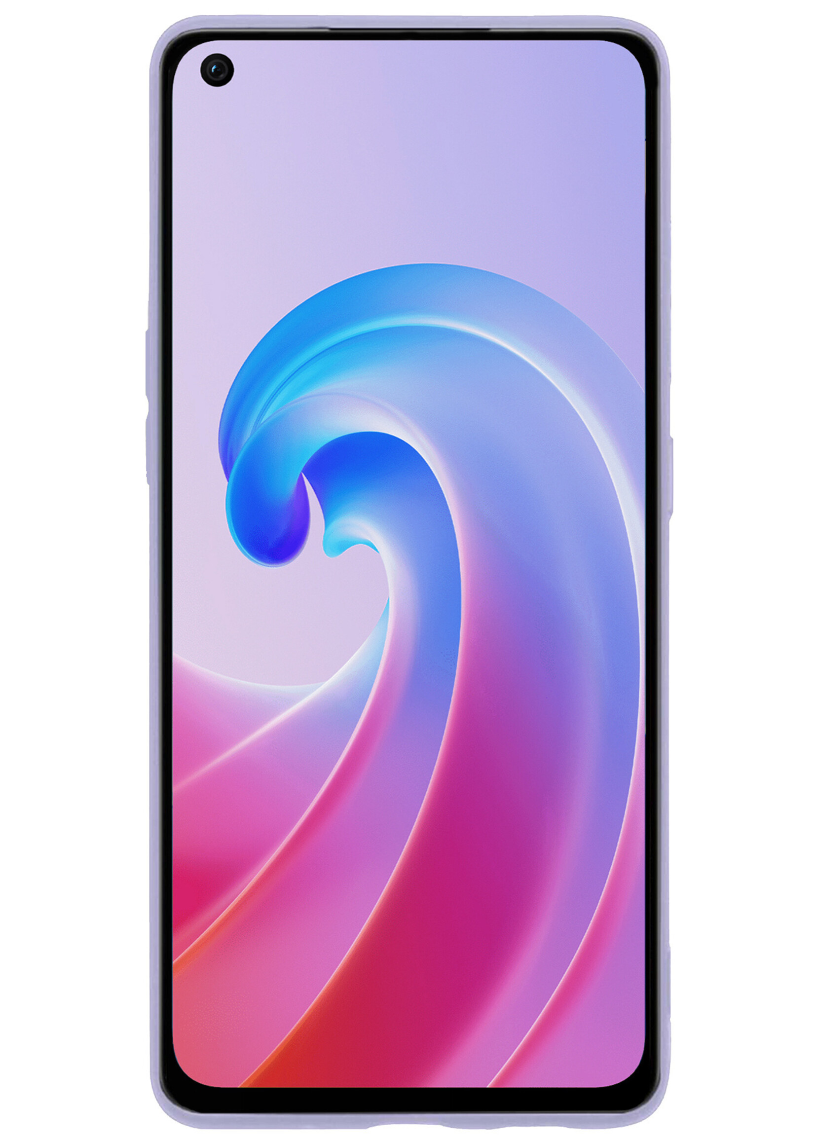 BTH Hoesje Geschikt voor OPPO A96 Hoesje Siliconen Case Hoes Met 2x Screenprotector - Hoes Geschikt voor OPPO A96 Hoes Cover Case - Lila