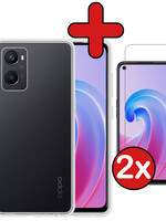 BTH BTH OPPO A96 Hoesje Siliconen Met 2x Screenprotector - Transparant