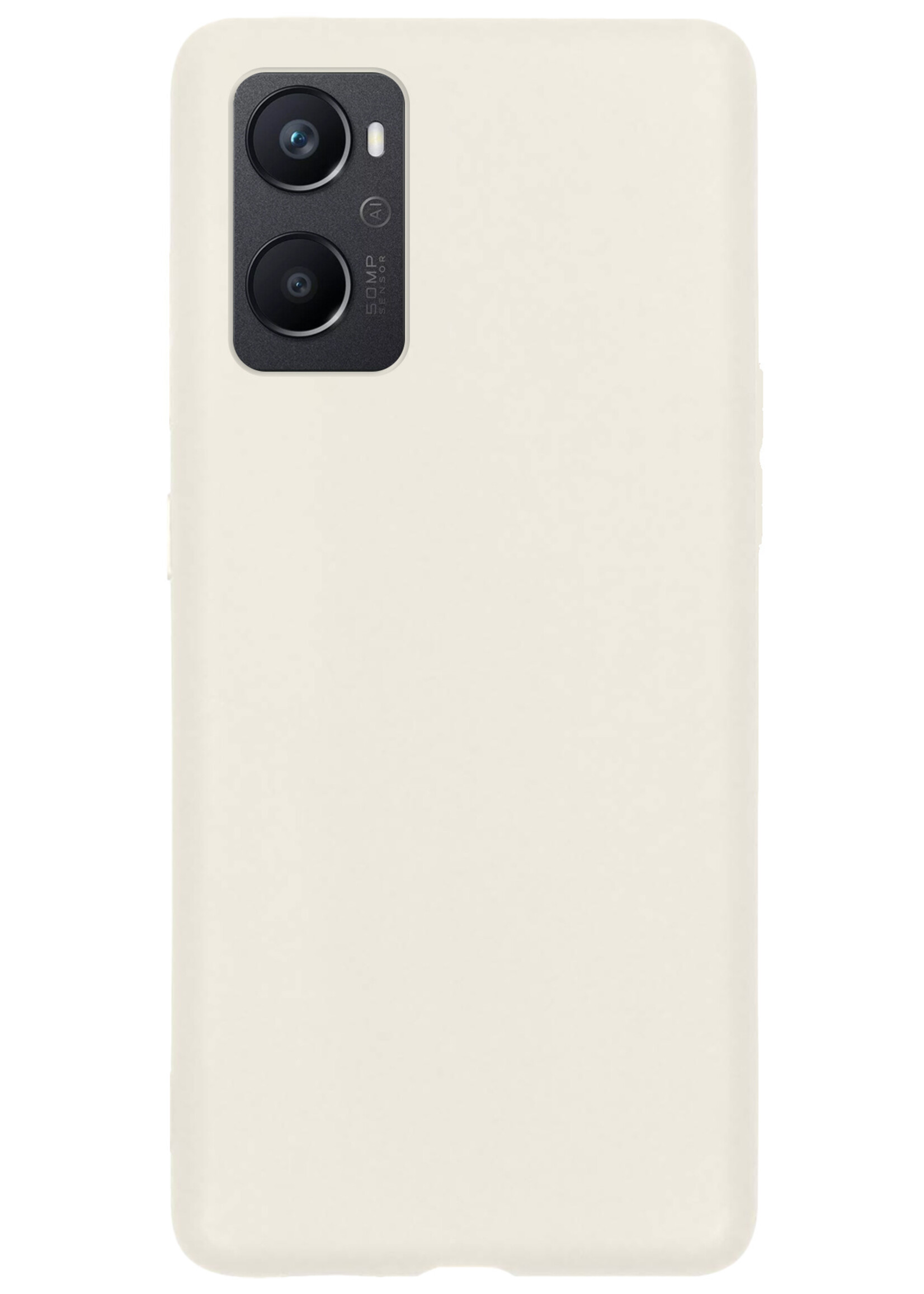 BTH Hoesje Geschikt voor OPPO A96 Hoesje Siliconen Case Hoes Met 2x Screenprotector - Hoes Geschikt voor OPPO A96 Hoes Cover Case - Wit