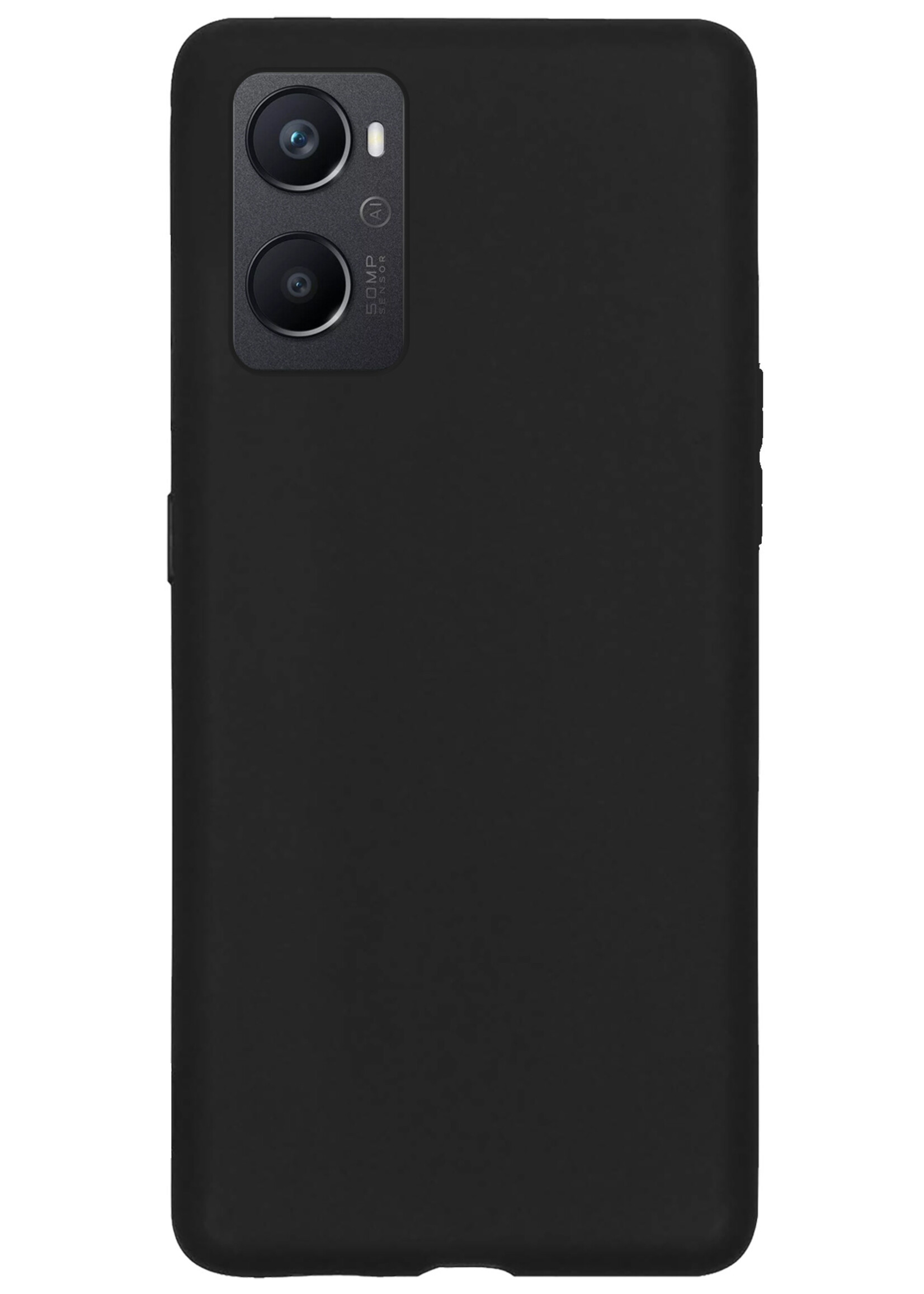 BTH Hoesje Geschikt voor OPPO A96 Hoesje Siliconen Case Hoes Met 2x Screenprotector - Hoes Geschikt voor OPPO A96 Hoes Cover Case - Zwart