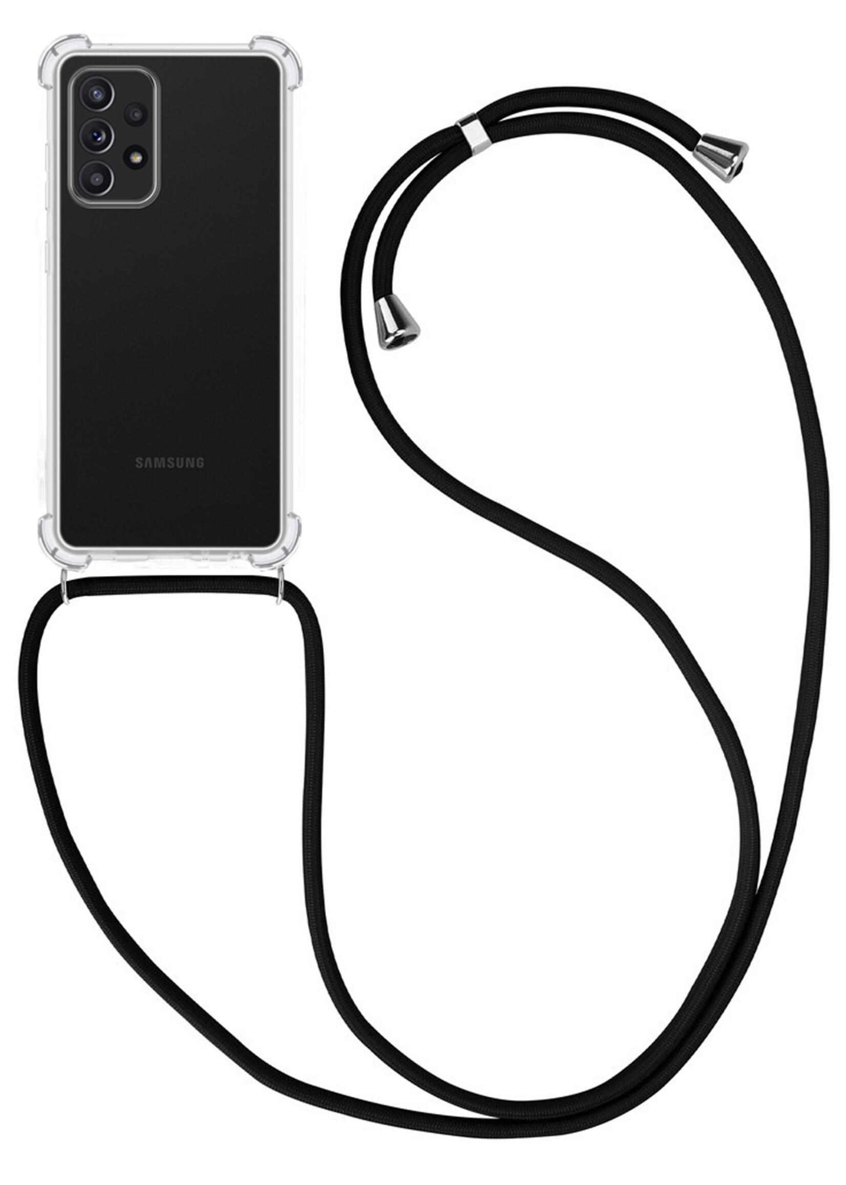 BTH Samsung A33 Hoesje Siliconen Met Koord Shock Proof Case Hoes Transparant - Samsung Galaxy A33 Hoesje Koord Cover - Transparant