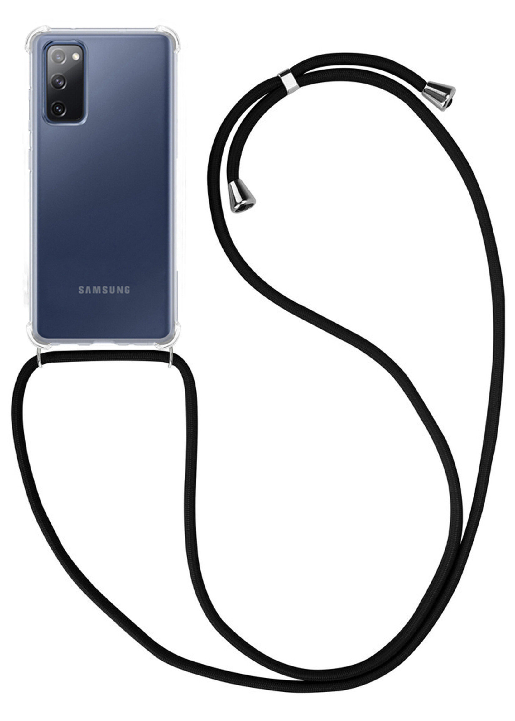 BTH Samsung S20FE Hoesje Siliconen Met Koord Shock Proof Case Hoes Transparant - Samsung Galaxy S20FE Hoesje Koord Cover - Transparant