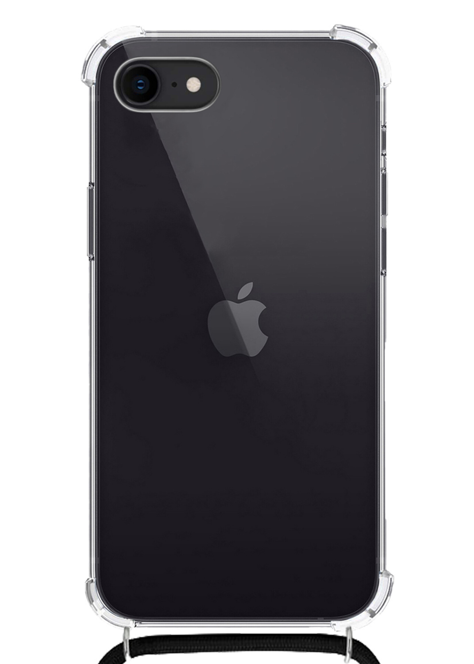 BTH Hoes voor iPhone SE 2020 Hoesje Siliconen Met Koord Shock Proof Case Hoes Transparant - Hoes voor iPhone SE 2020 Hoesje Koord Cover - Transparant