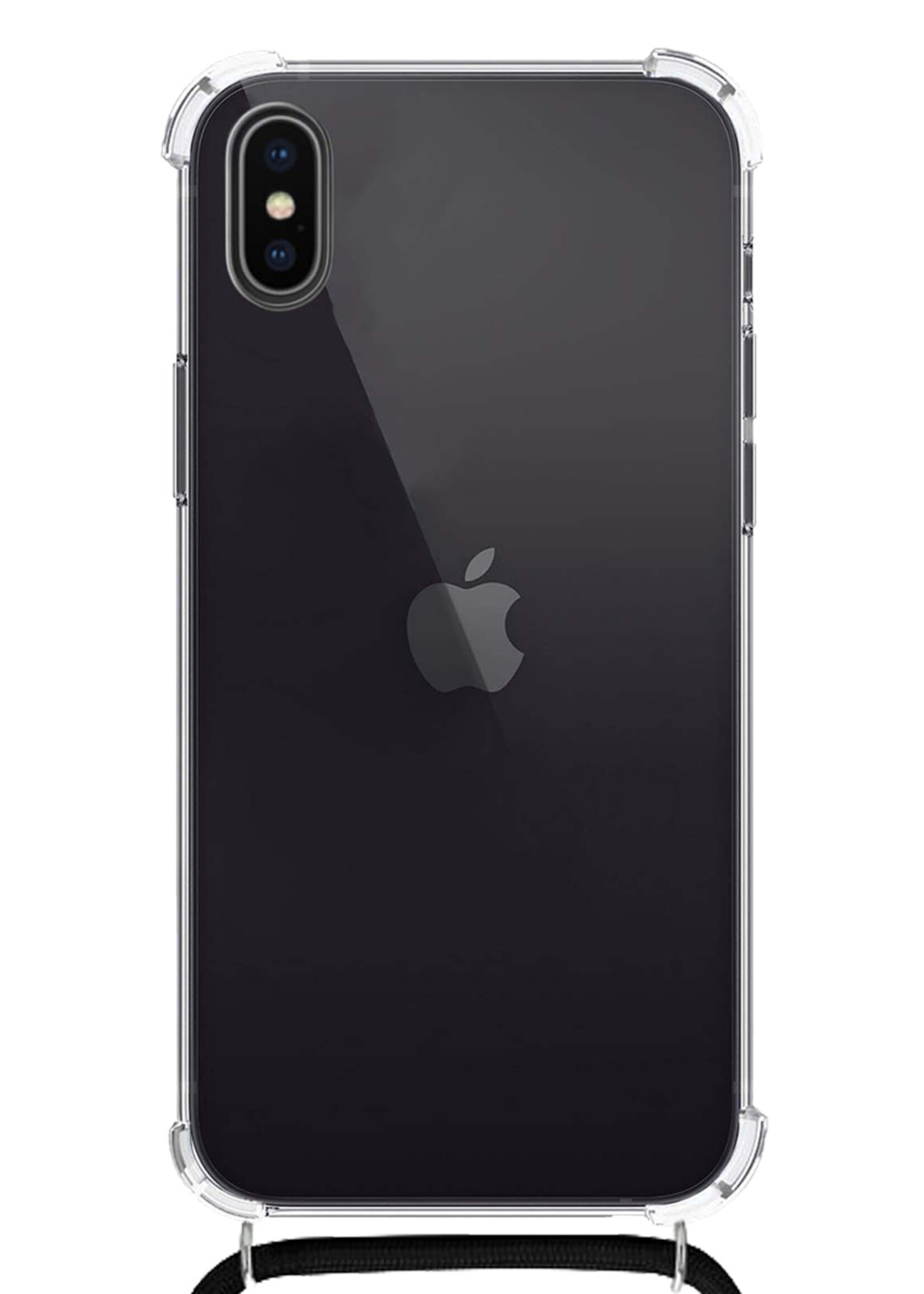 BTH Hoes voor iPhone X Hoesje Siliconen Met Koord Shock Proof Case Hoes Transparant - Hoes voor iPhone X Hoesje Koord Cover - Transparant