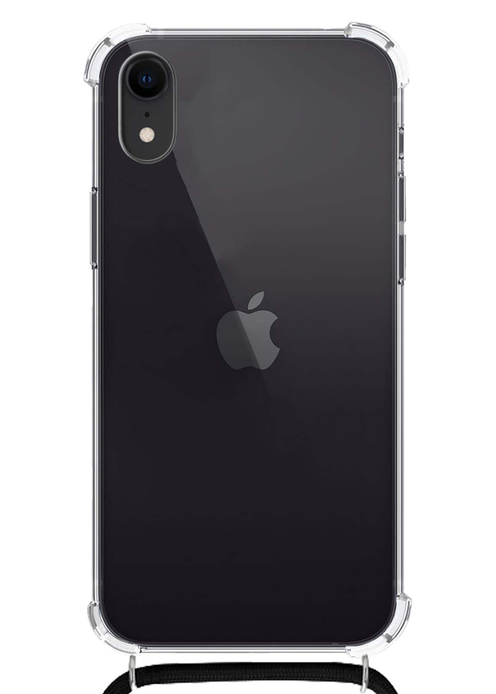 BTH Hoes voor iPhone Xr Hoesje Siliconen Met Koord Shock Proof Case Hoes Transparant - Hoes voor iPhone Xr Hoesje Koord Cover - Transparant