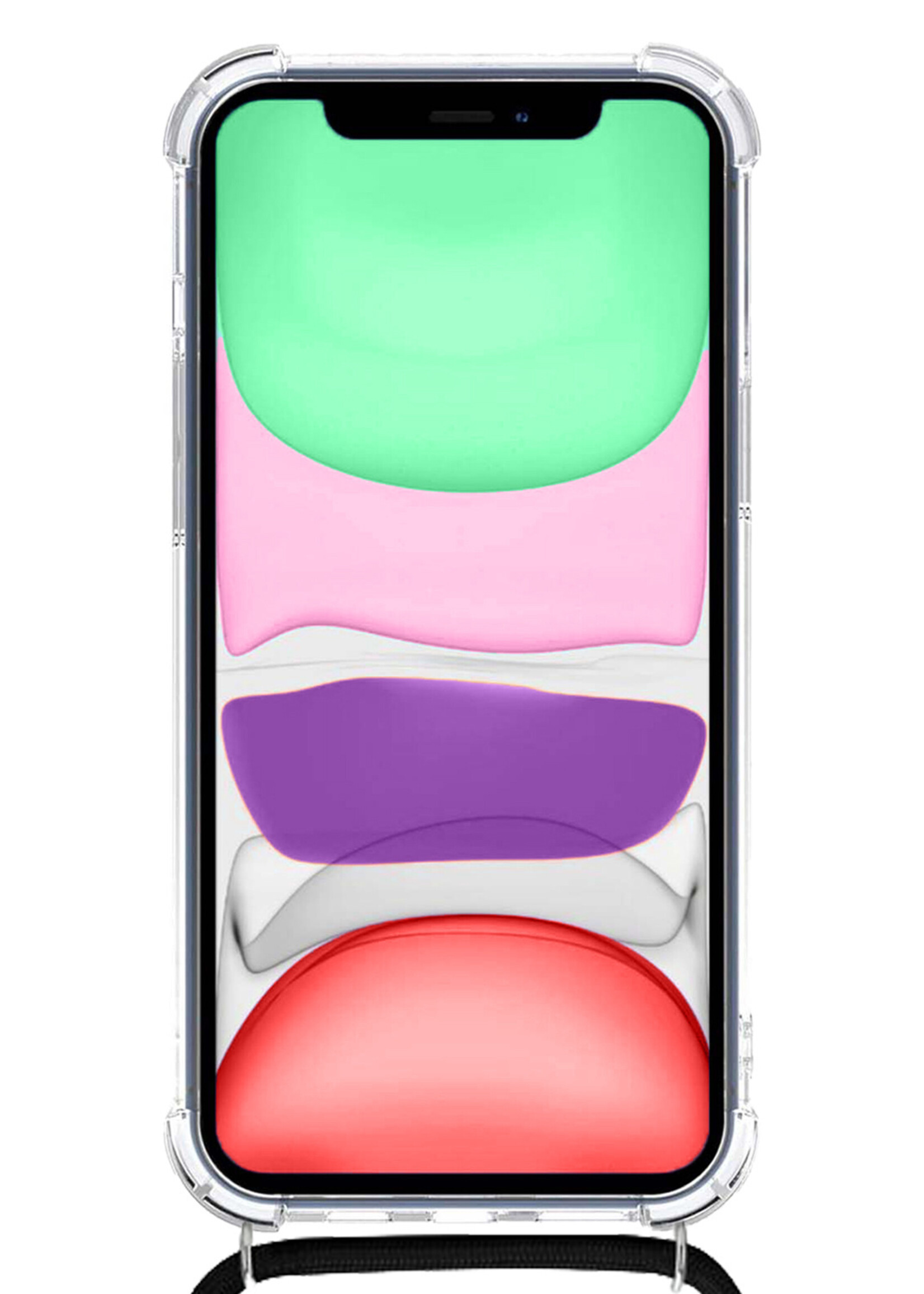 BTH Hoes voor iPhone Xs Max Hoesje Siliconen Met Koord Shock Proof Case Hoes Transparant - Hoes voor iPhone Xs Max Hoesje Koord Cover - Transparant