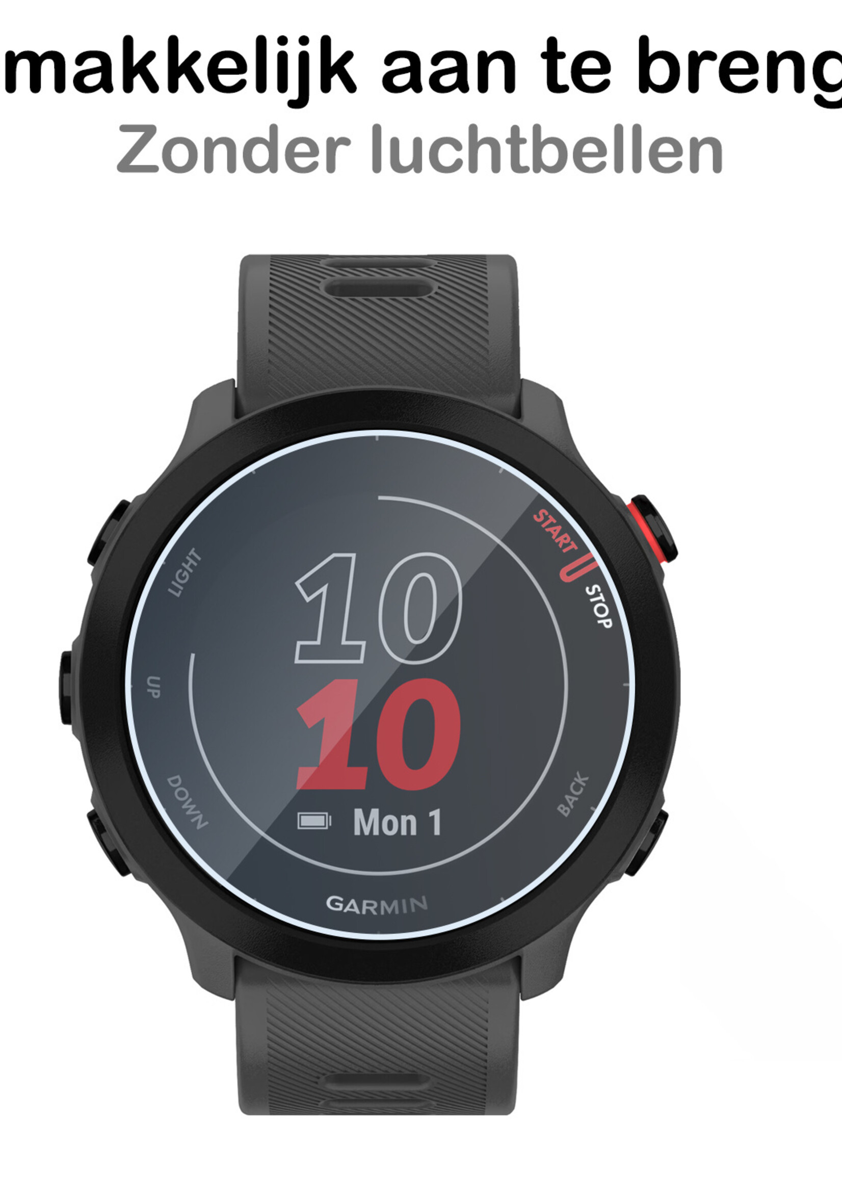 BTH Screenprotector Geschikt voor Garmin Forerunner 45 Screenprotector Glas Gehard Screen Cover - Screen Protector Geschikt voor Garmin Forerunner 45 Screenprotector Tempered Glass - 3 PACK