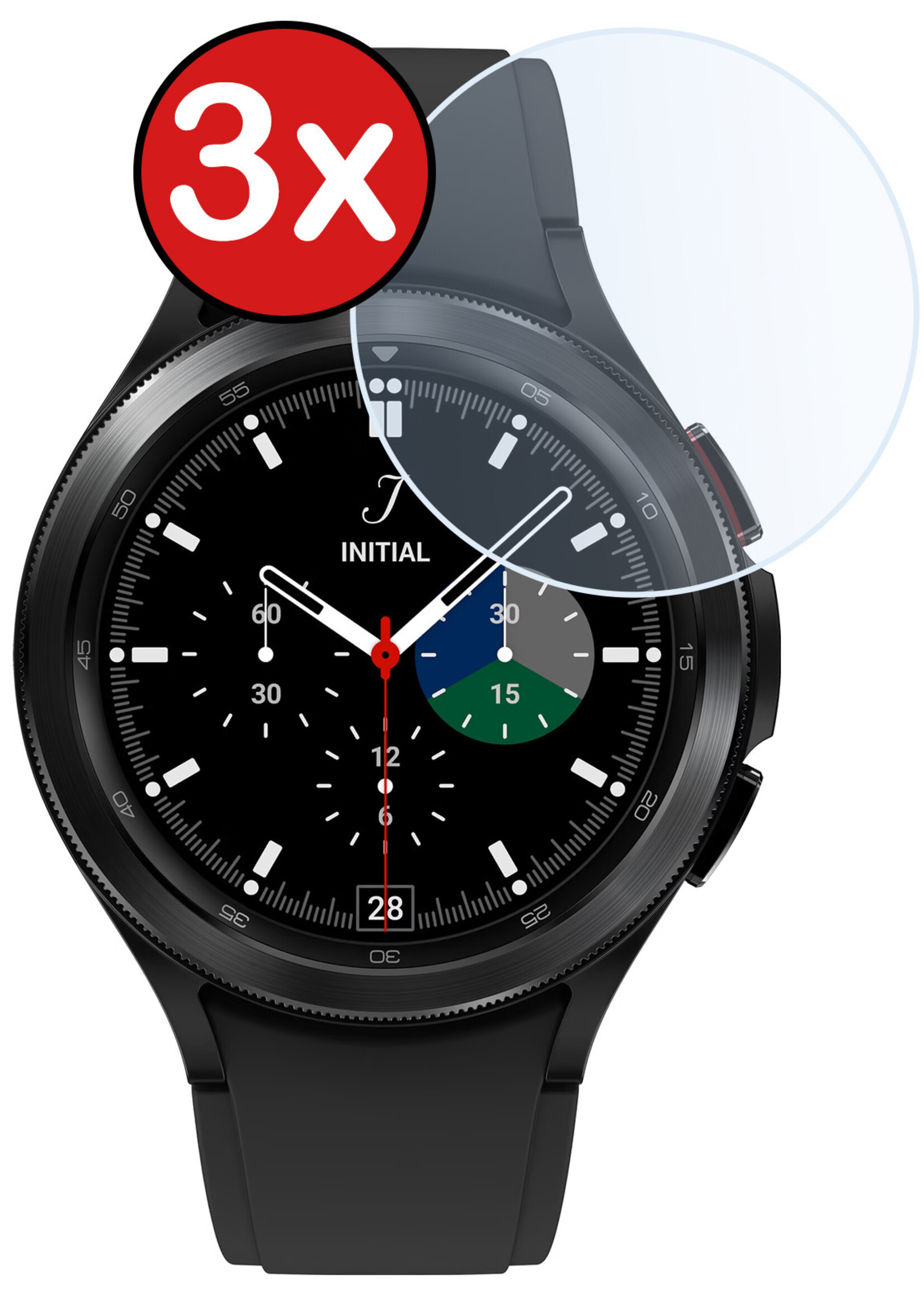 BTH Screenprotector Geschikt voor Samsung Galaxy Watch 4 Classic 42 mm Screenprotector Glas Gehard Screen Cover - Screen Protector Geschikt voor Samsung Watch 4 Classic (42 mm) Screenprotector Tempered Glass - 3 PACK