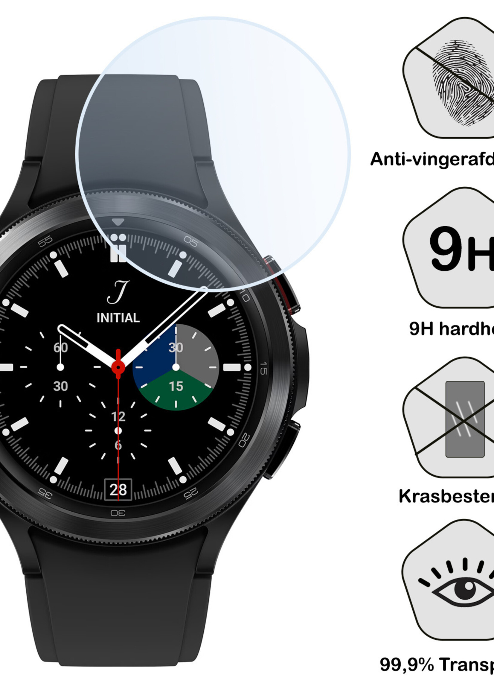 BTH Screenprotector Geschikt voor Samsung Galaxy Watch 4 Classic 42 mm Screenprotector Glas Gehard Screen Cover - Screen Protector Geschikt voor Samsung Watch 4 Classic (42 mm) Screenprotector Tempered Glass - 3 PACK