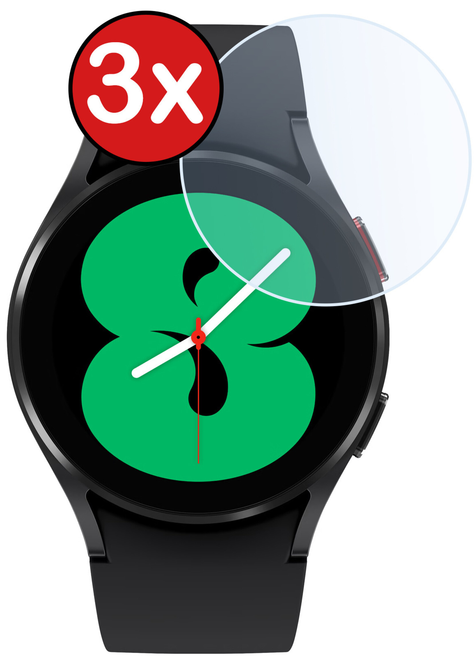 BTH Screenprotector Geschikt voor Samsung Galaxy Watch 4 40mm Screenprotector Glas Gehard Screen Cover - Screen Protector Geschikt voor Samsung Galaxy Watch 4 40mm Screenprotector Tempered Glass - 3 PACK