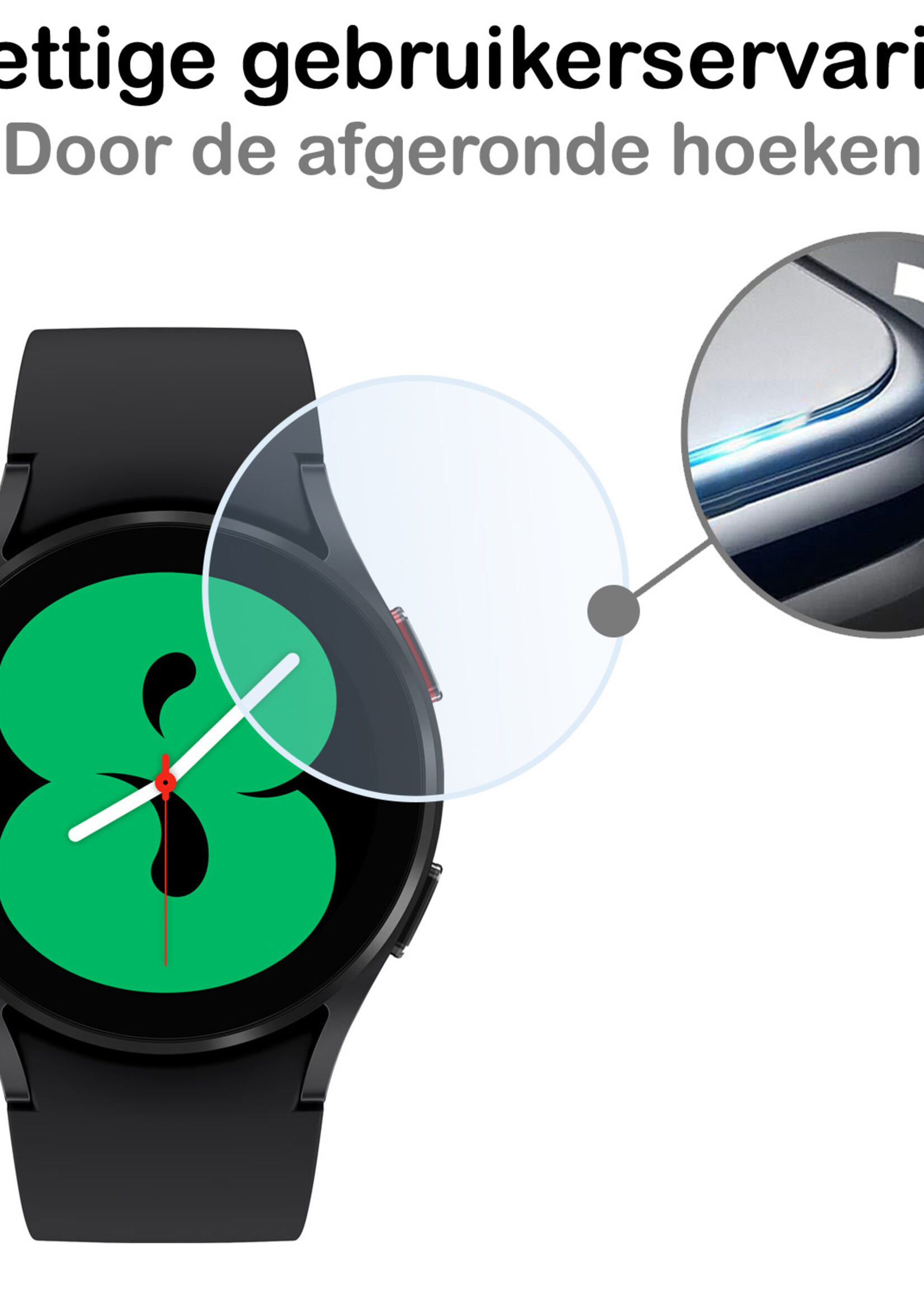 BTH Screenprotector Geschikt voor Samsung Galaxy Watch 4 40mm Screenprotector Glas Gehard Screen Cover - Screen Protector Geschikt voor Samsung Galaxy Watch 4 40mm Screenprotector Tempered Glass - 3 PACK