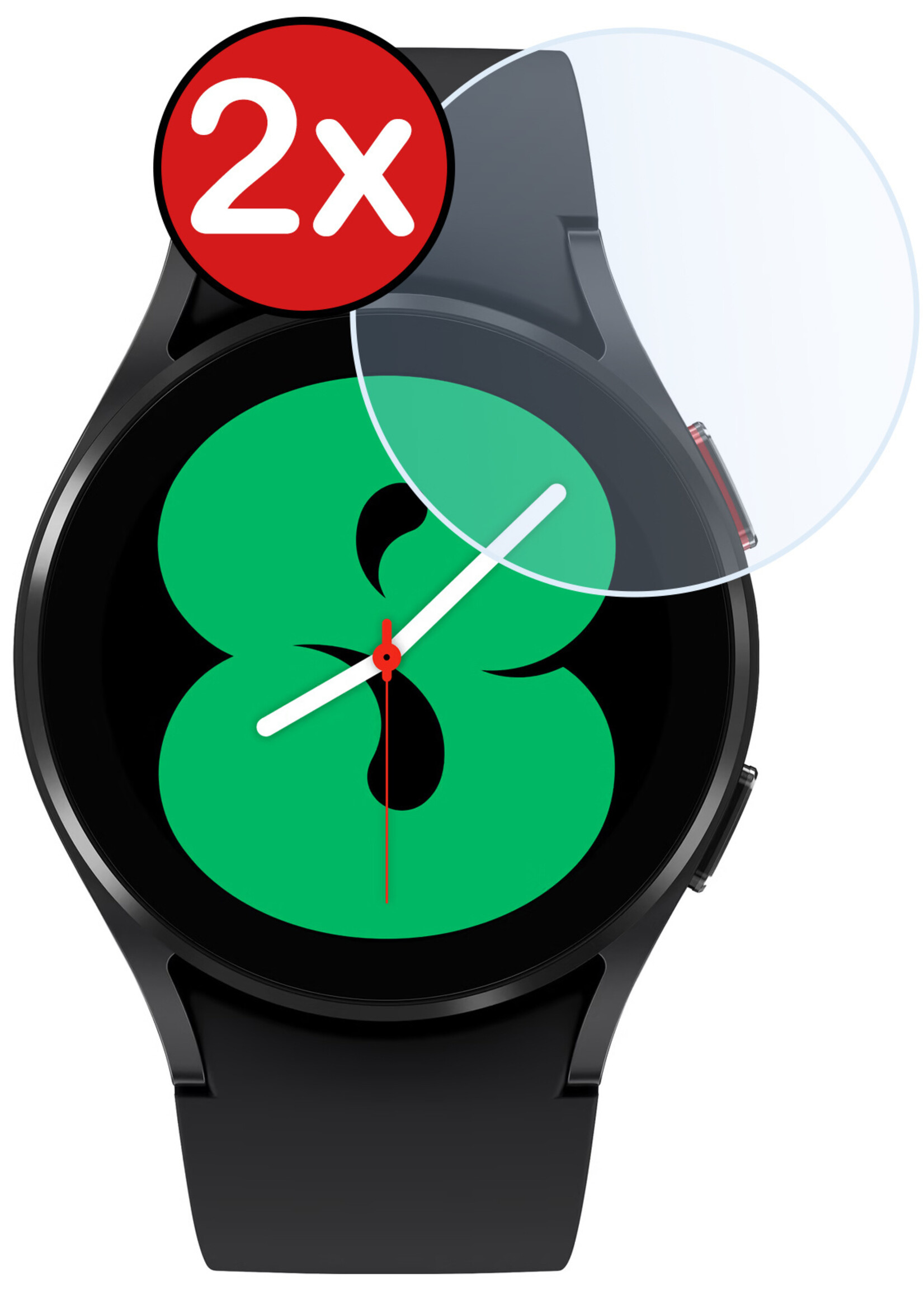 BTH Screenprotector Geschikt voor Samsung Galaxy Watch 4 44 mm Screenprotector Glas Gehard Screen Cover - Screen Protector Geschikt voor Samsung Watch 4 (44 mm) Screenprotector Tempered Glass - 2 PACK