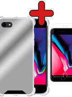 BTH BTH iPhone SE 2022 Spiegel Hoesje Met Screenprotector - Zilver