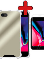 BTH BTH iPhone SE 2022 Spiegel Hoesje Met Screenprotector - Goud