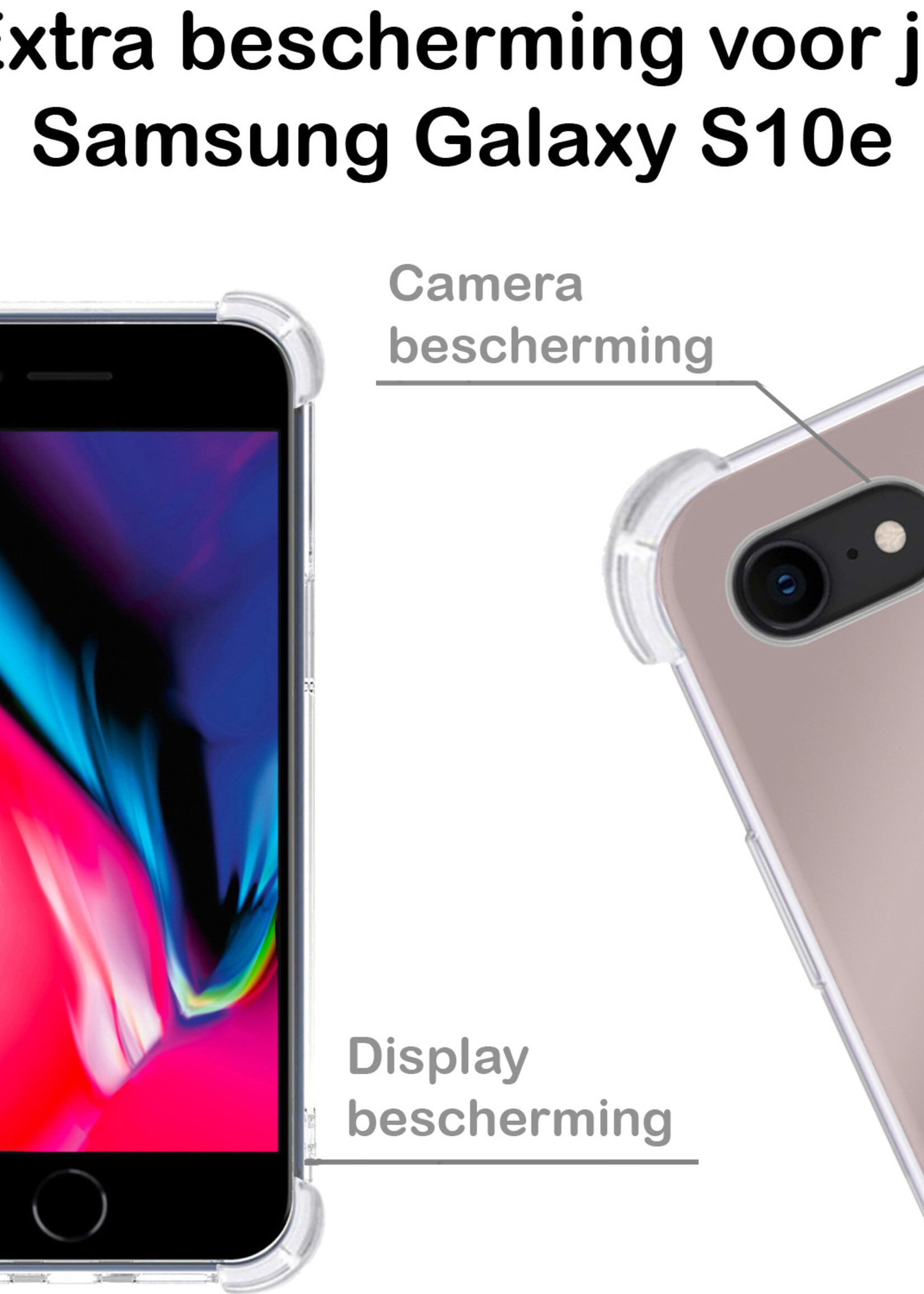 BTH Hoesje Geschikt voor iPhone SE 2022 Hoesje Siliconen Shock Proof Case Hoes Met Screenprotector - Hoes Geschikt voor iPhone SE (2022) Hoes Cover Case Shockproof - Rosé goud