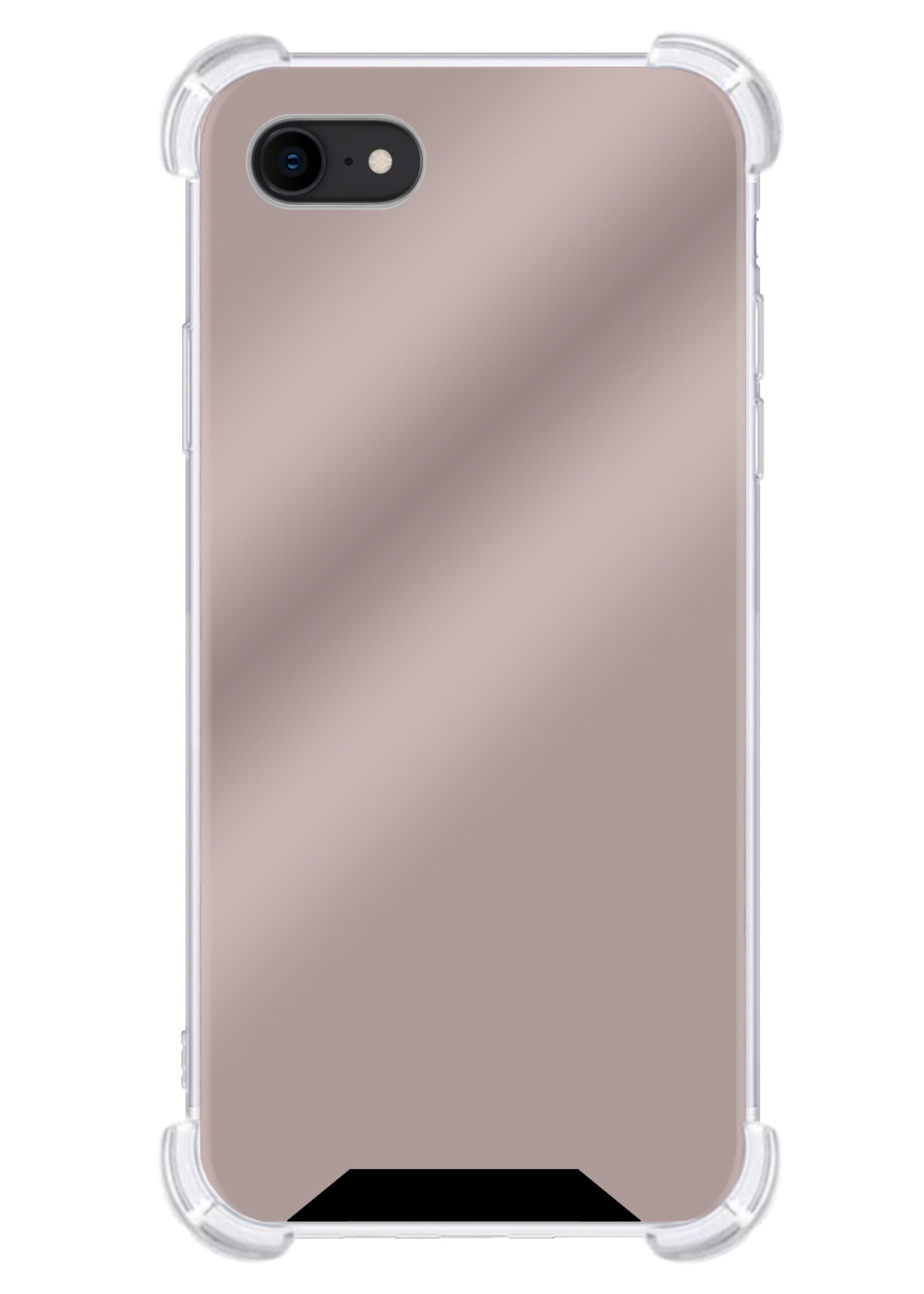 BTH Hoesje Geschikt voor iPhone SE 2022 Hoesje Siliconen Shock Proof Case Hoes Met Screenprotector - Hoes Geschikt voor iPhone SE (2022) Hoes Cover Case Shockproof - Rosé goud