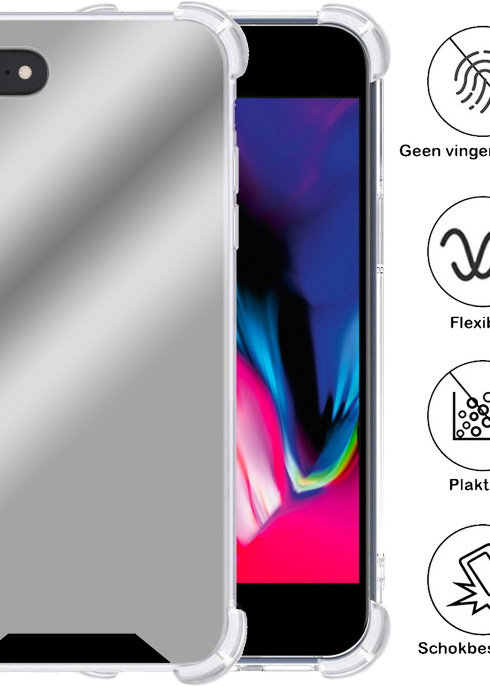 BTH Hoesje Geschikt voor iPhone SE 2022 Hoesje Siliconen Shock Proof Case Hoes Met 2x Screenprotector - Hoes Geschikt voor iPhone SE (2022) Hoes Cover Case Shockproof - Zwart