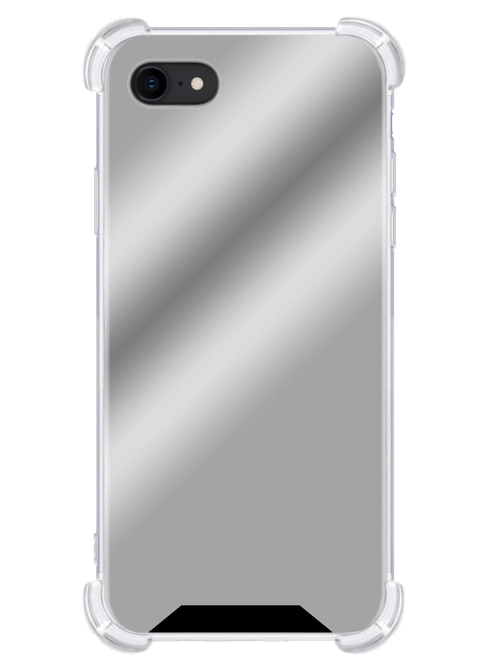 BTH Hoesje Geschikt voor iPhone SE 2022 Hoesje Siliconen Shock Proof Case Hoes Met 2x Screenprotector - Hoes Geschikt voor iPhone SE (2022) Hoes Cover Case Shockproof - Zwart